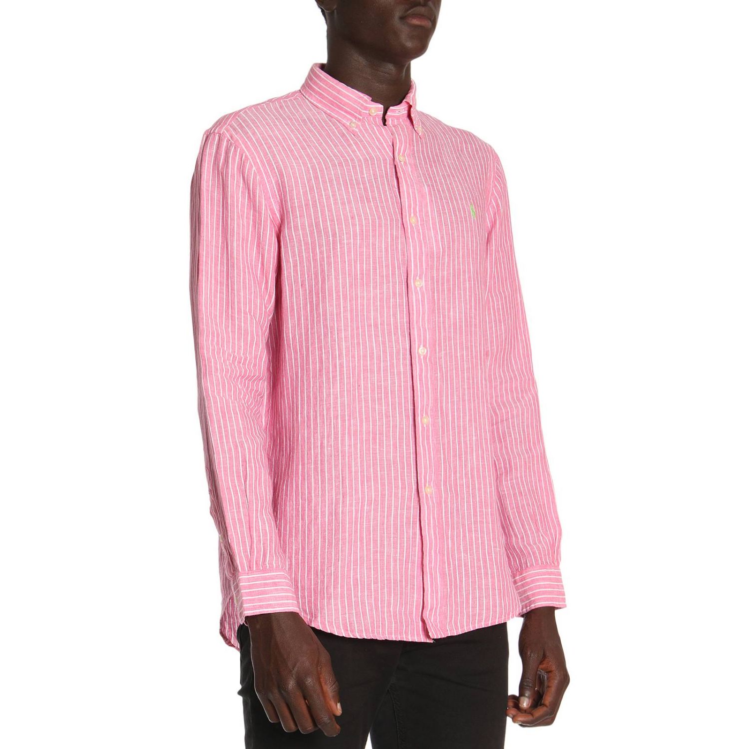 ralph lauren pink linen shirt mens