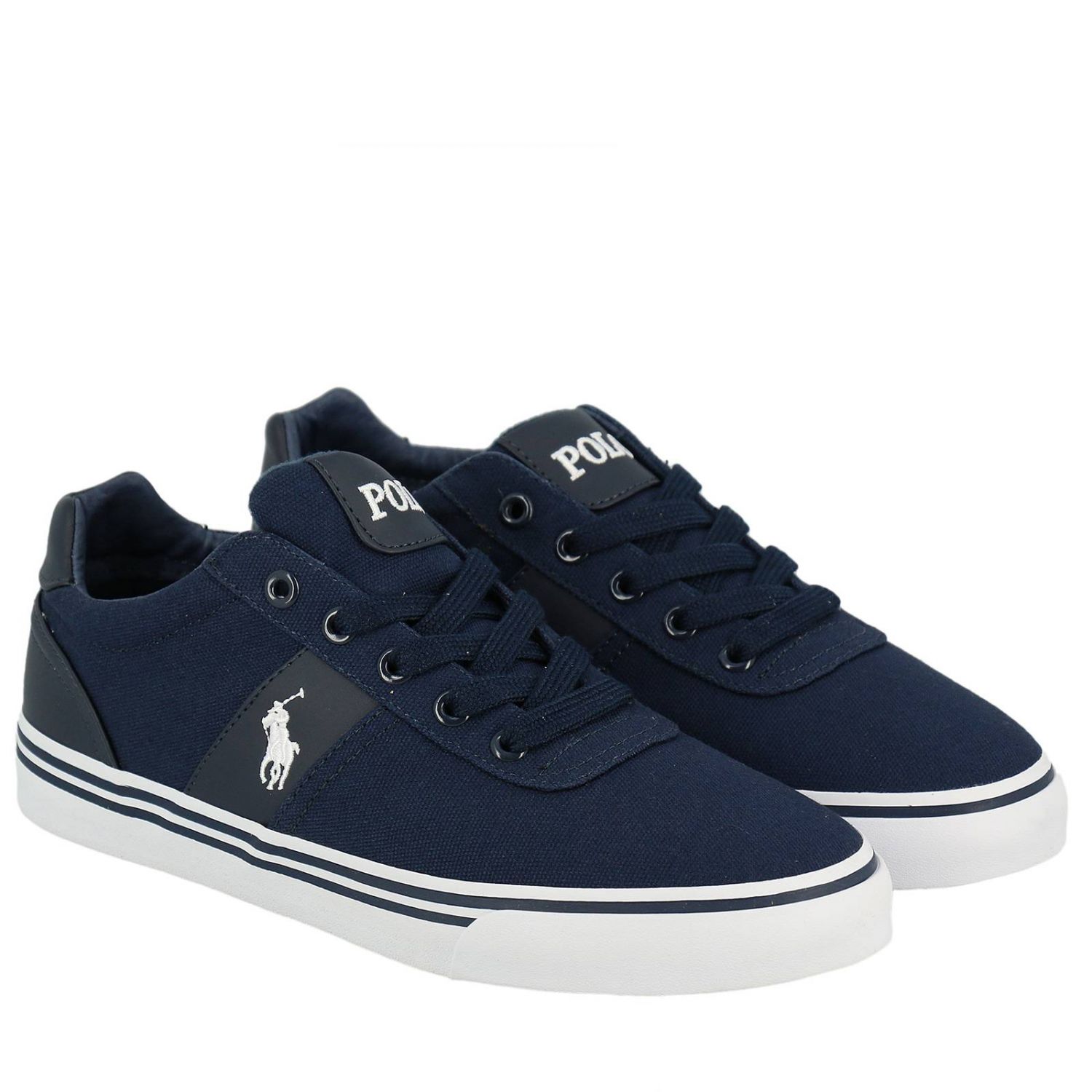 black and blue polo shoes