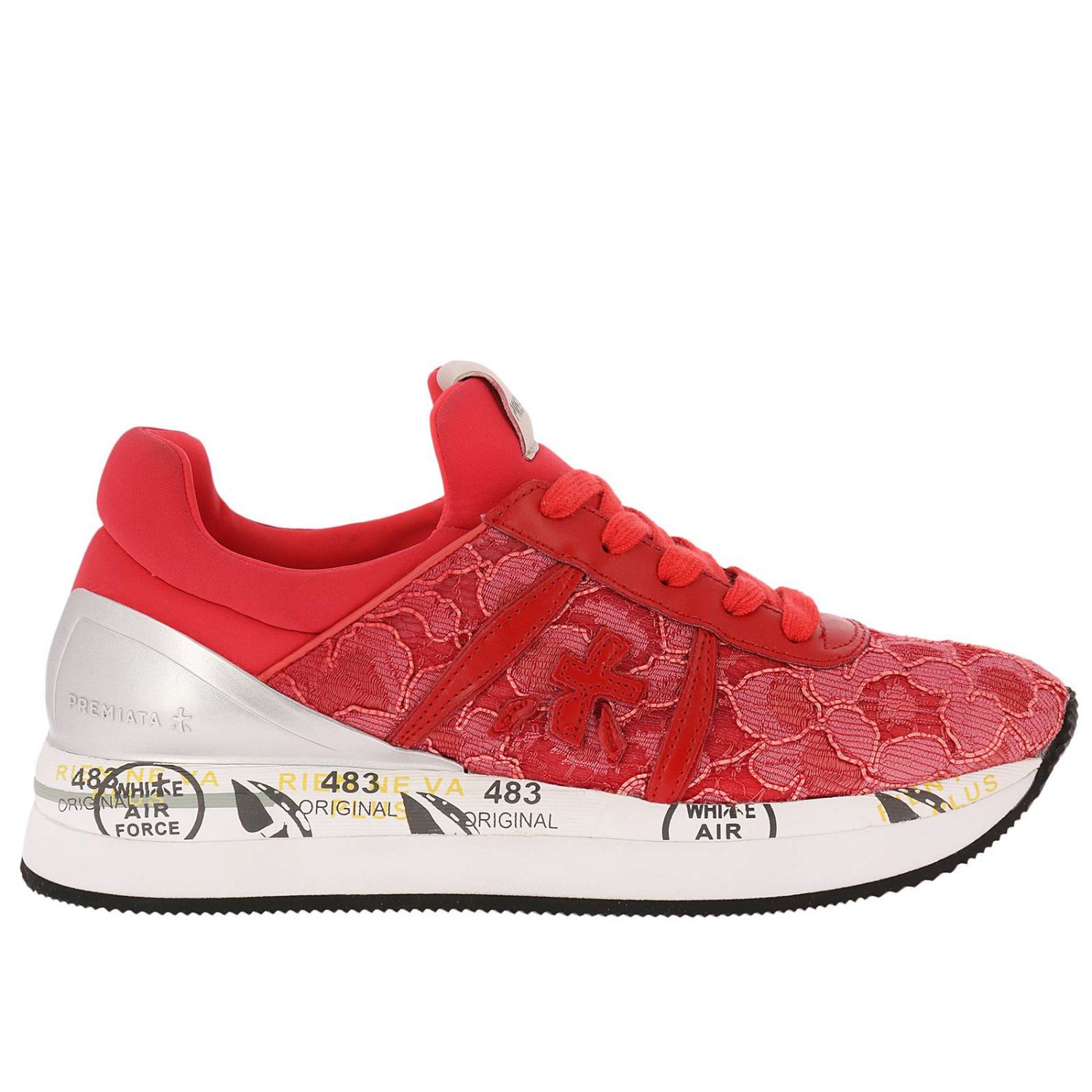 premiata red sneakers