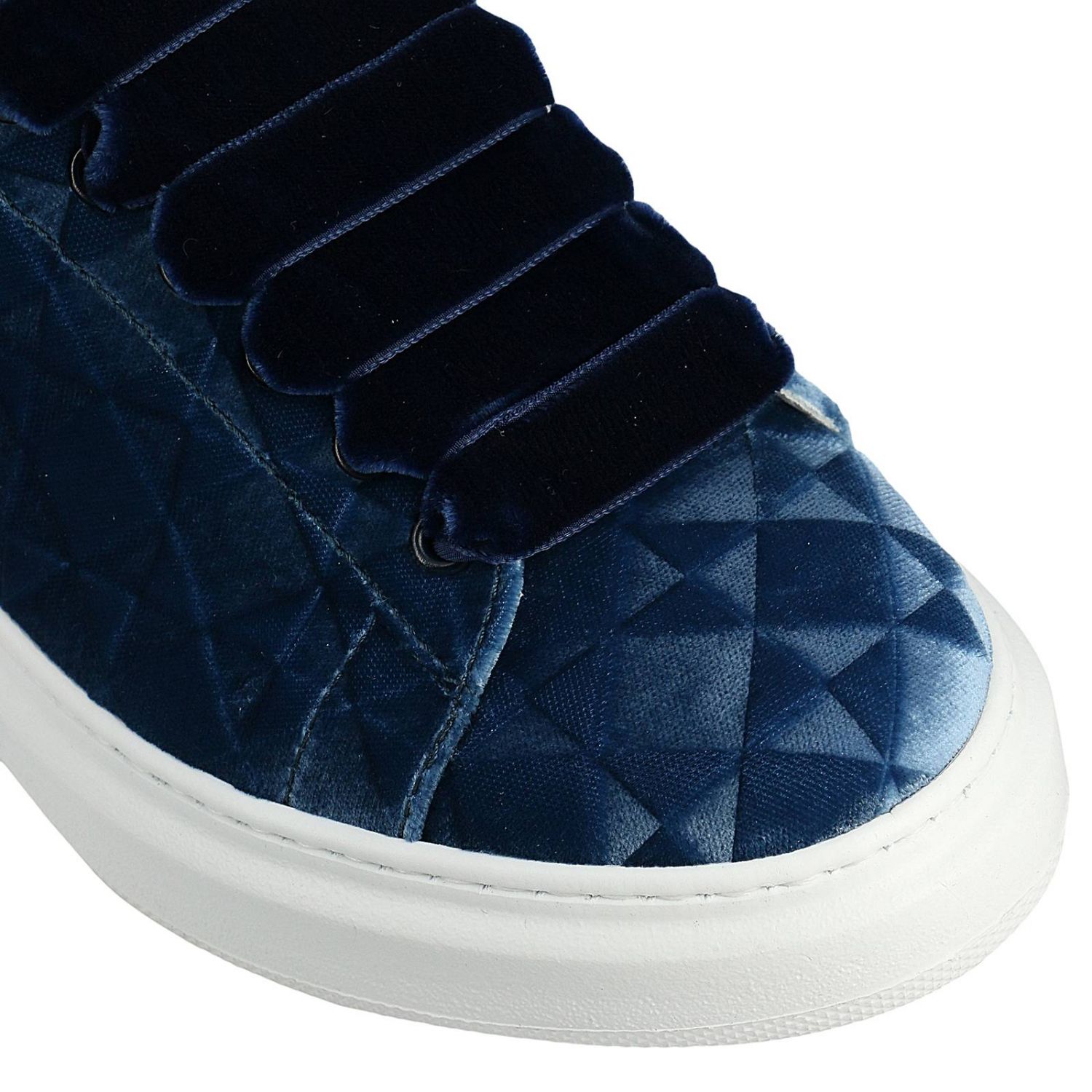 Steves Outlet: Sneakers Viktoria in velluto diamantato con lacci a  contrasto - Blue | Sneakers Steves VIKTORIA GEO GIGLIO.COM