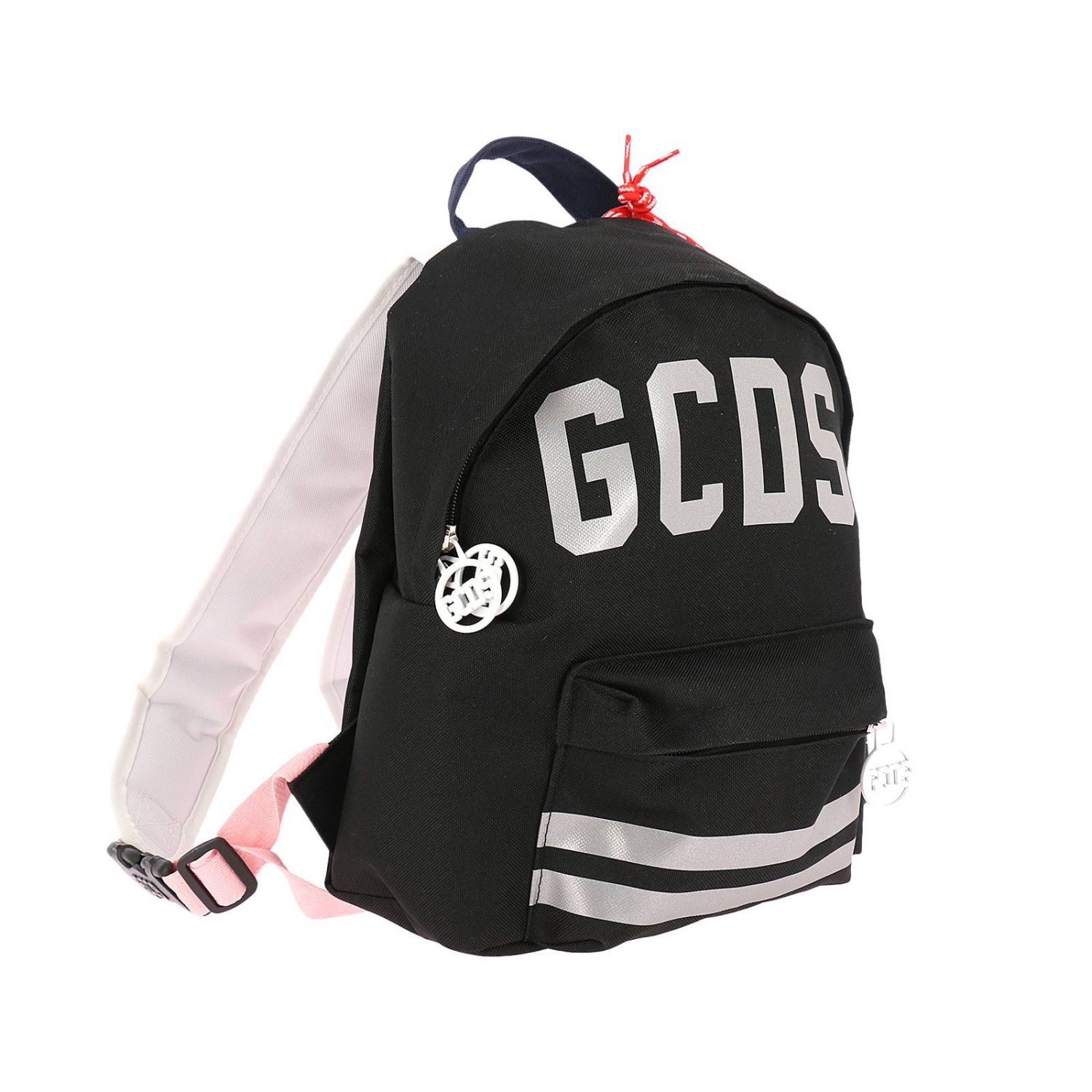 Gcds Outlet: Zaino in tela con maxi logo a contrasto - Nero | Zaino Gcds  SS1810318 GIGLIO.COM