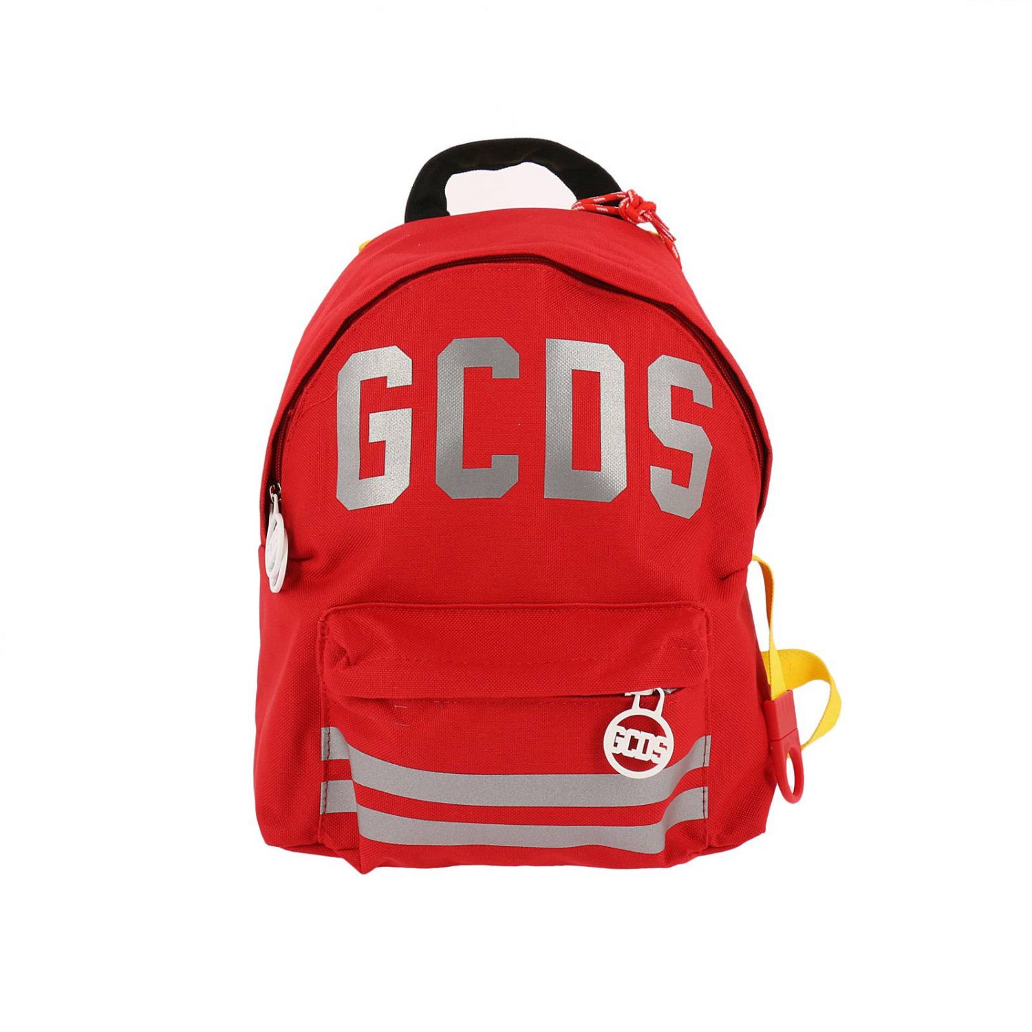 Gcds Outlet: Zaino in tela con maxi logo a contrasto - Rosso | Zaino Gcds  SS1810318 GIGLIO.COM