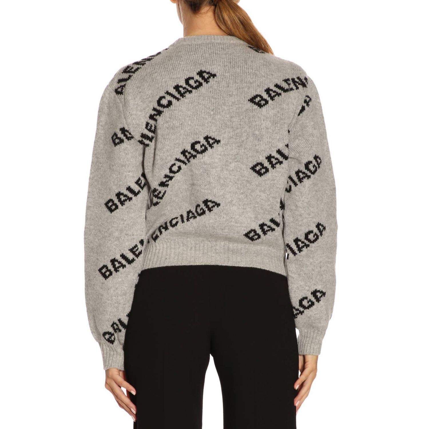 balenciaga grey women's sweater