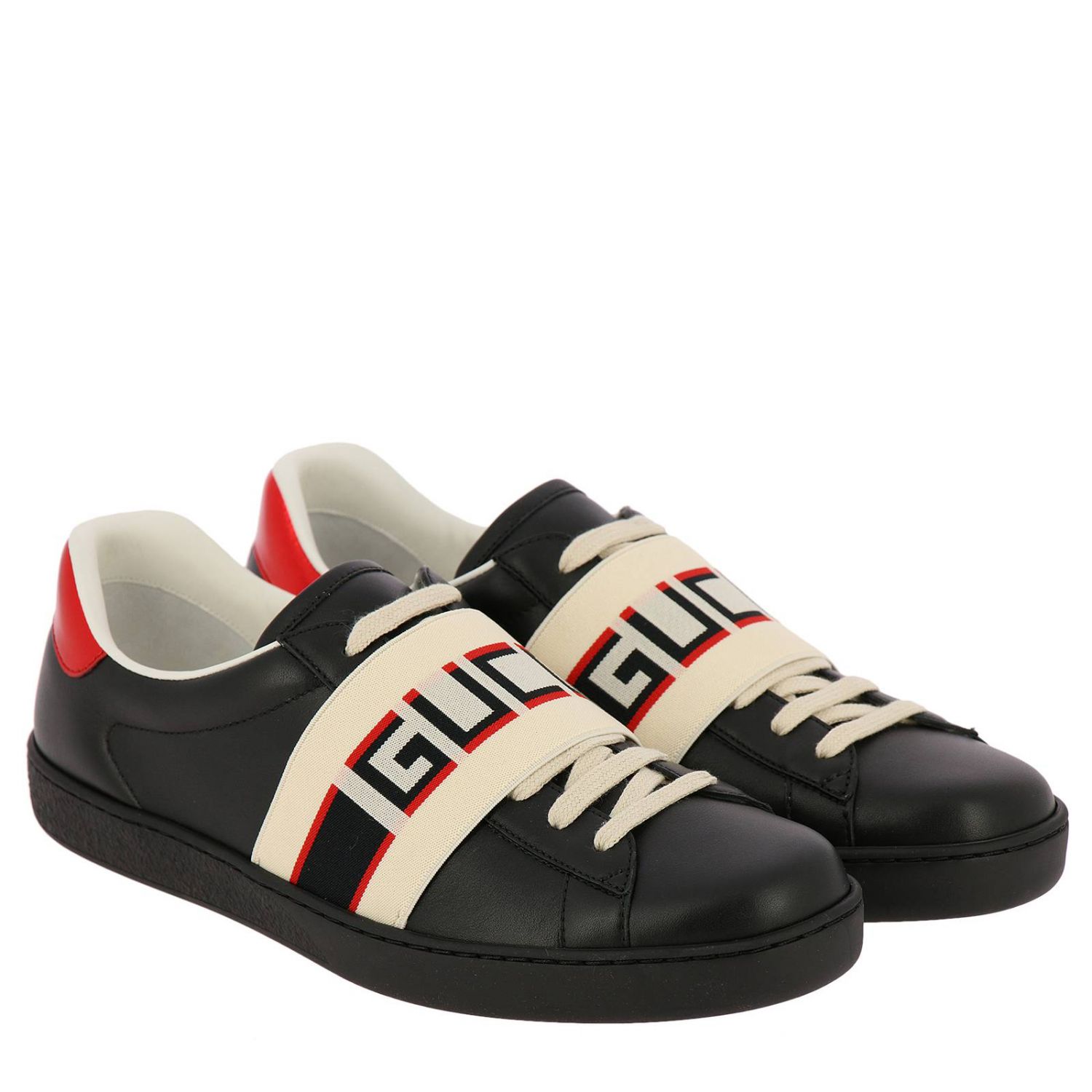 GUCCI: New Ace sneakers in soft leather with elastic band | Sneakers ...