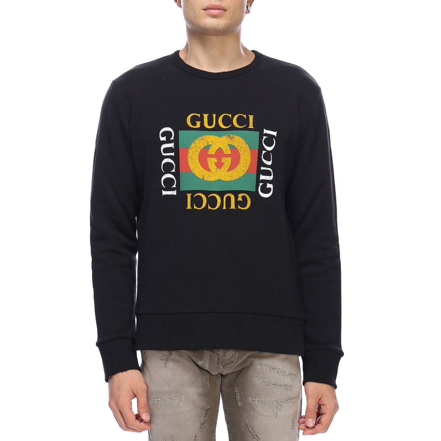 GUCCI: Sweater men | Sweater Gucci Men Black | Sweater Gucci 454569 ...