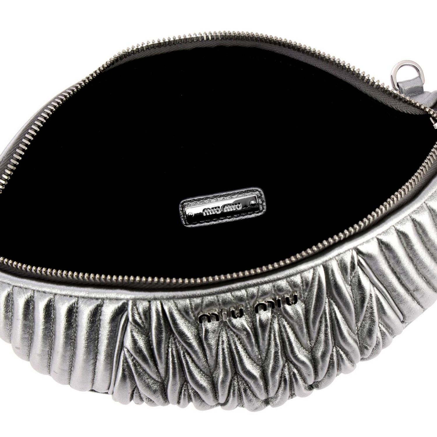 Сумка на пояс Miu Miu: Наплечная сумка Женское Miu Miu серебряный 5