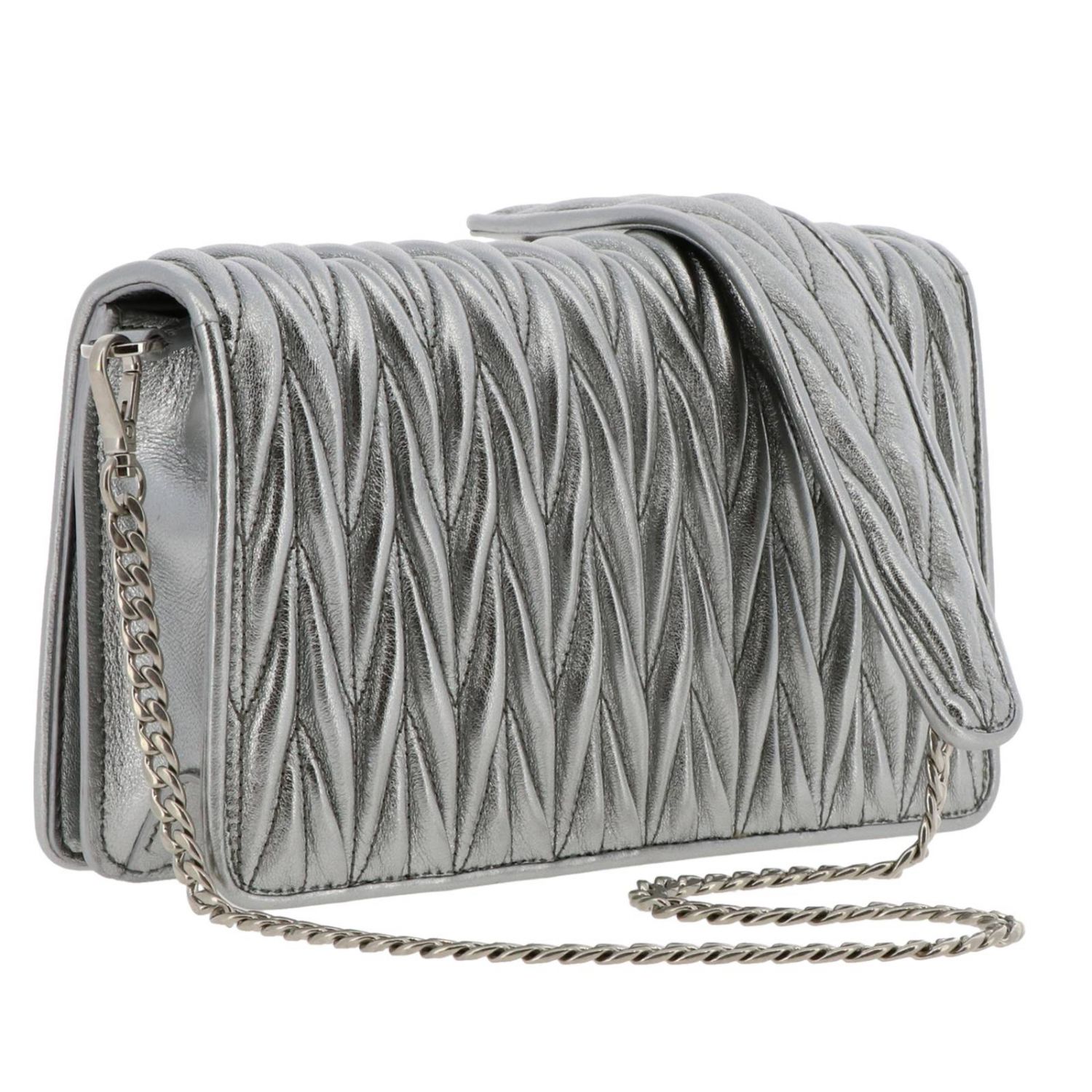 miu miu silver clutch