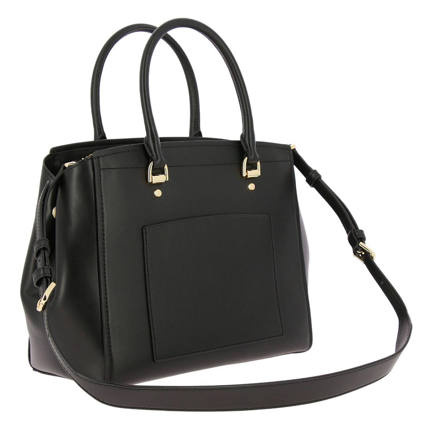 Michael Michael Kors Outlet: Borsa Benning large in pelle liscia e pelle  con stampa MK all over - Nero | Borsa A Mano Michael Michael Kors  30T8GN4S3L GIGLIO.COM