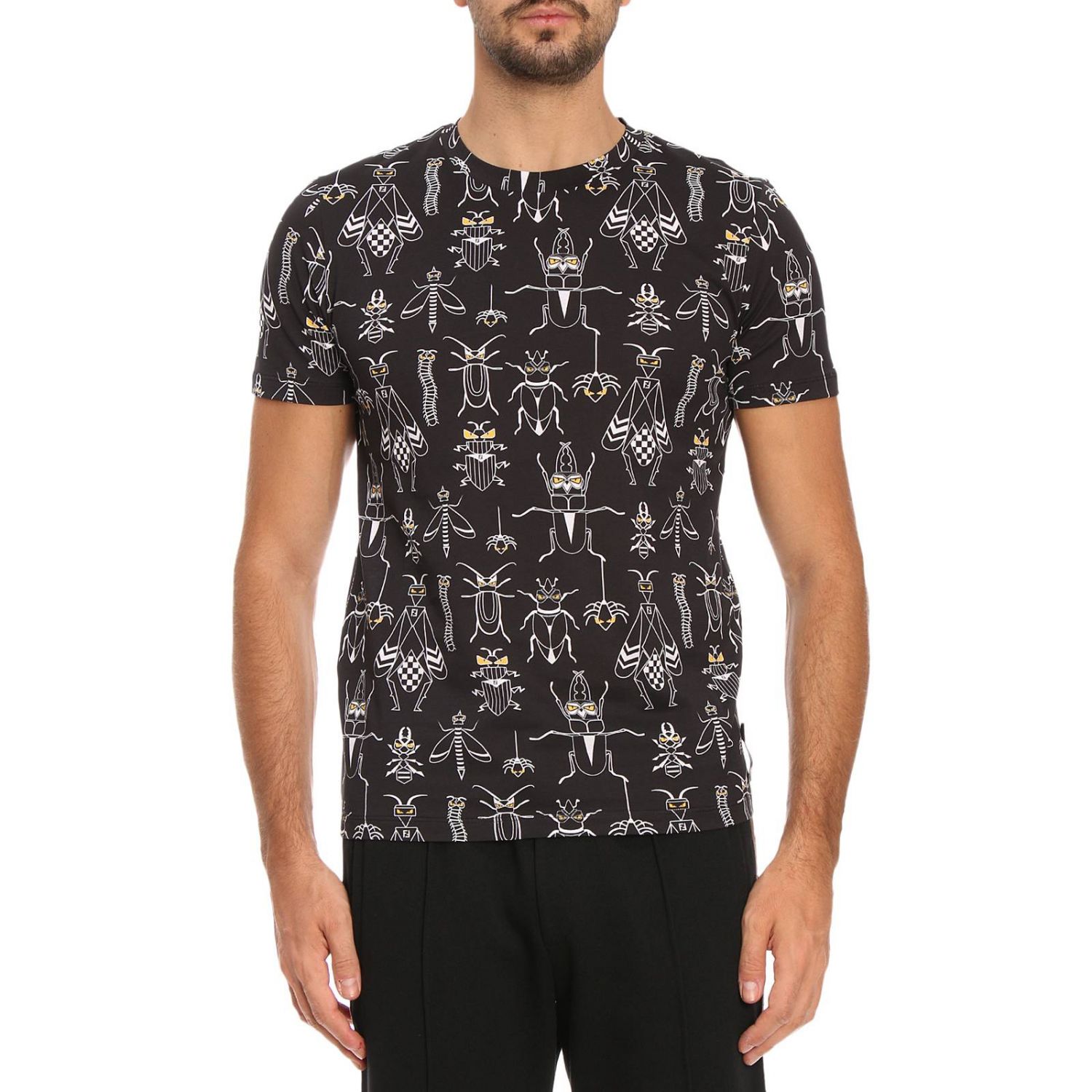 FENDI: T-shirt men | T-Shirt Fendi Men Black | T-Shirt Fendi FY0895 ...