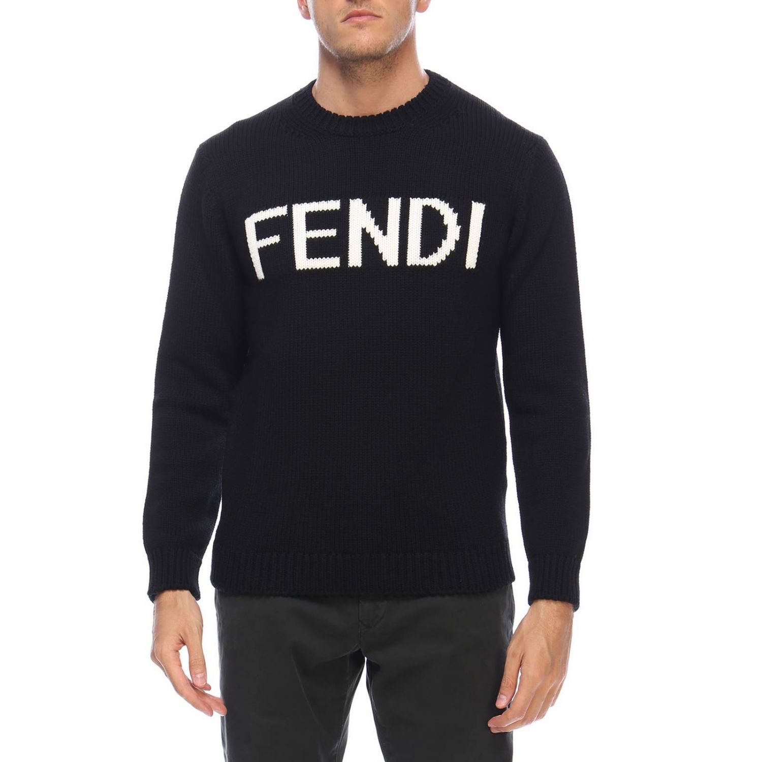FENDI: Sweater men | Sweater Fendi Men Black | Sweater Fendi FZZ387 ...