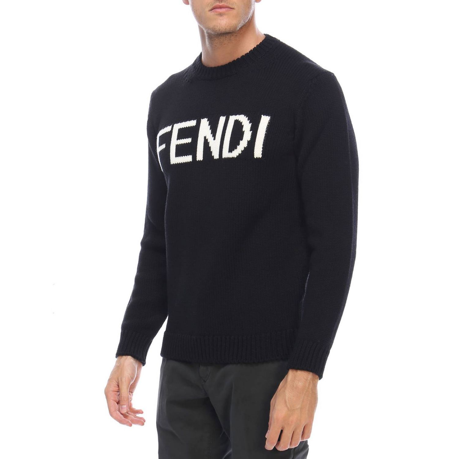 FENDI: Sweater men | Sweater Fendi Men Black | Sweater Fendi FZZ387 ...