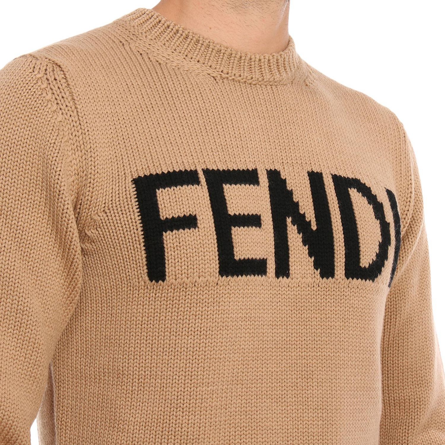 FENDI: Sweater men - Beige | Sweater Fendi FZZ387 A3M3 GIGLIO.COM
