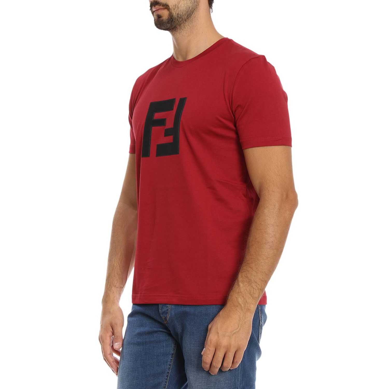 FENDI: T-shirt men - Red | T-Shirt Fendi FAF532 A54P GIGLIO.COM