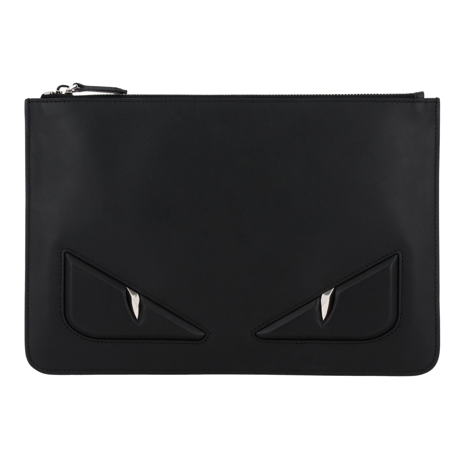 FENDI: Monster Eyes Clutch bag in smooth leather with Bugs maxi ...