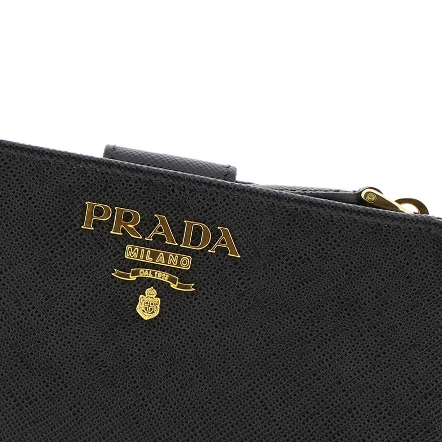 prada small wallet women's