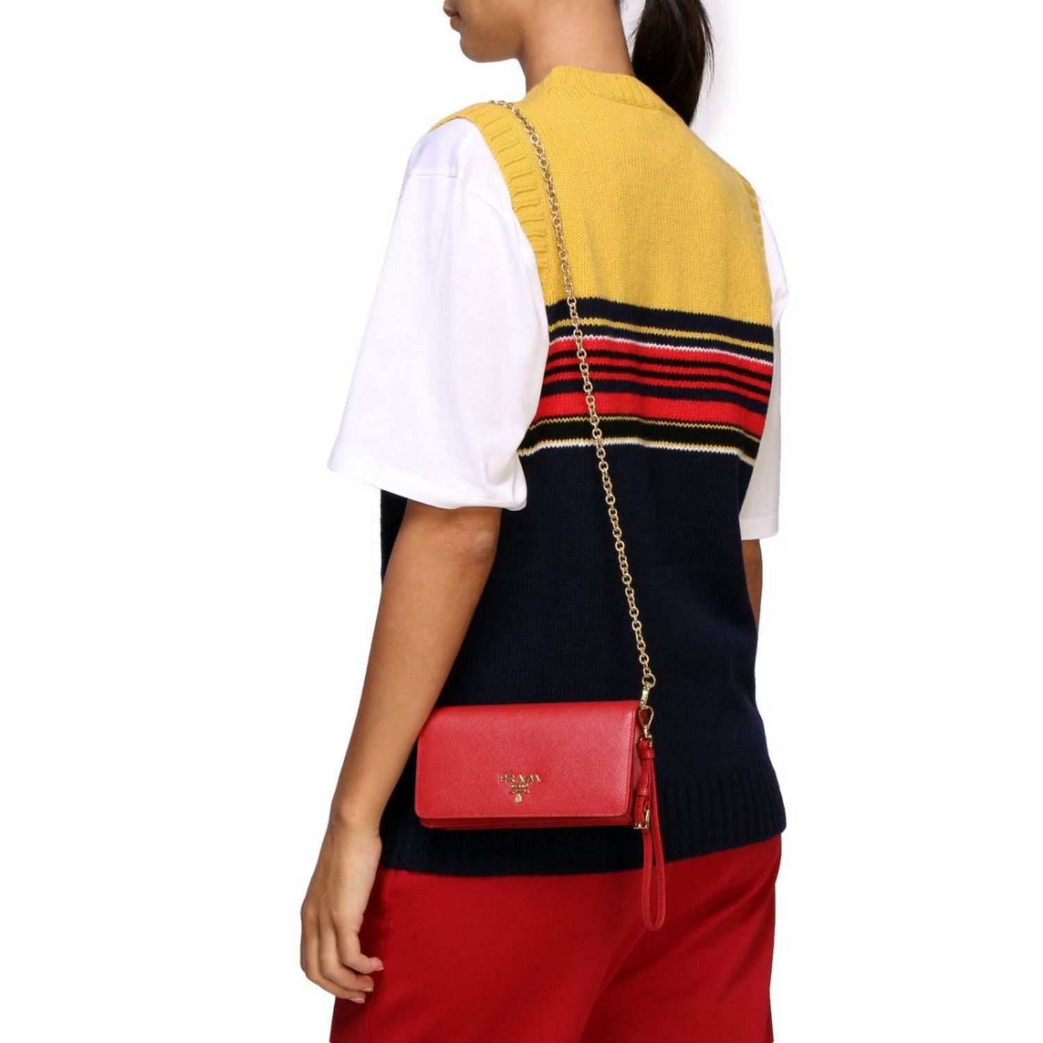 PRADA: Mini bolso mujer - Rojo | Mini Bolso Prada 1DH029 QWA GIGLIO.COM