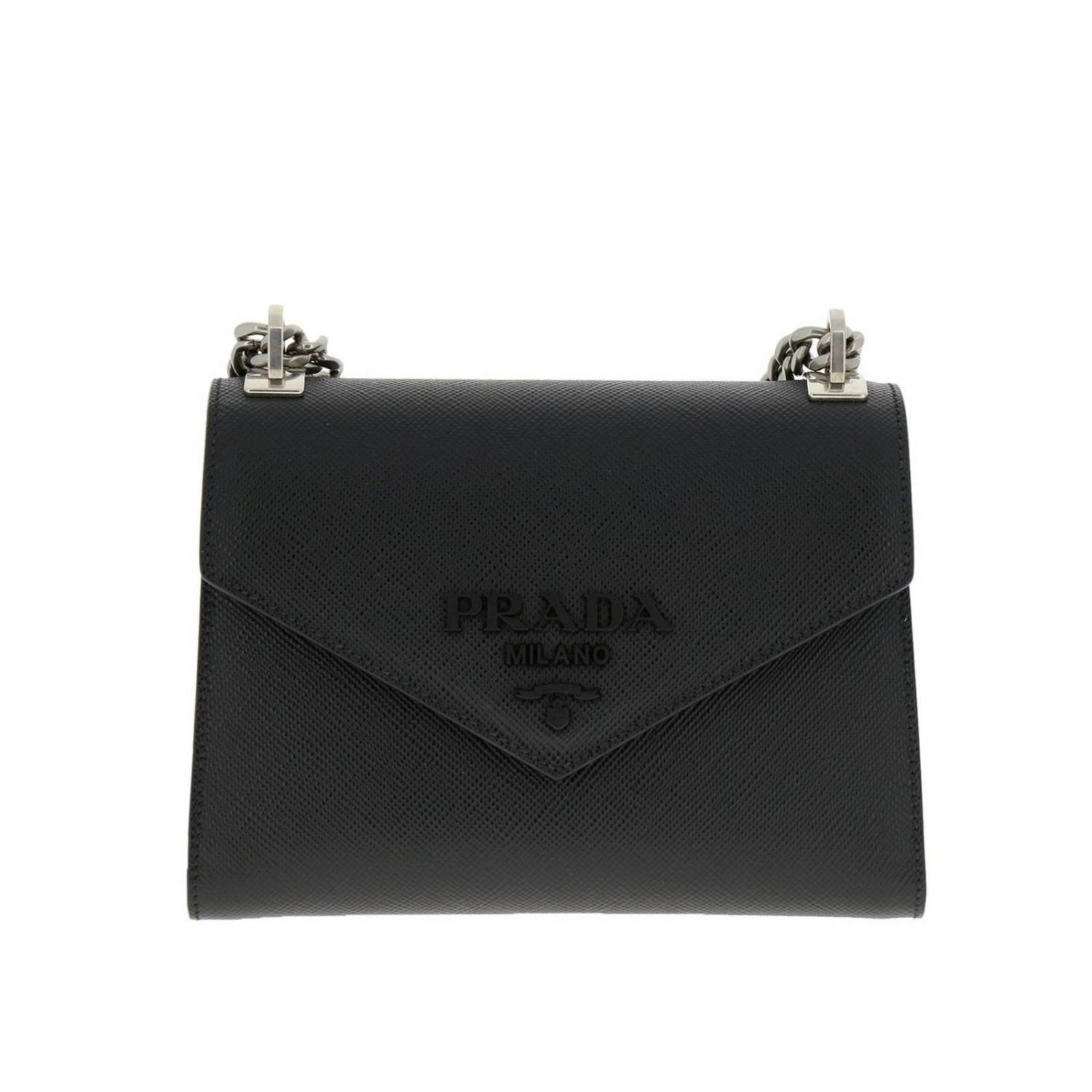 prada small monochrome leather crossbody bag