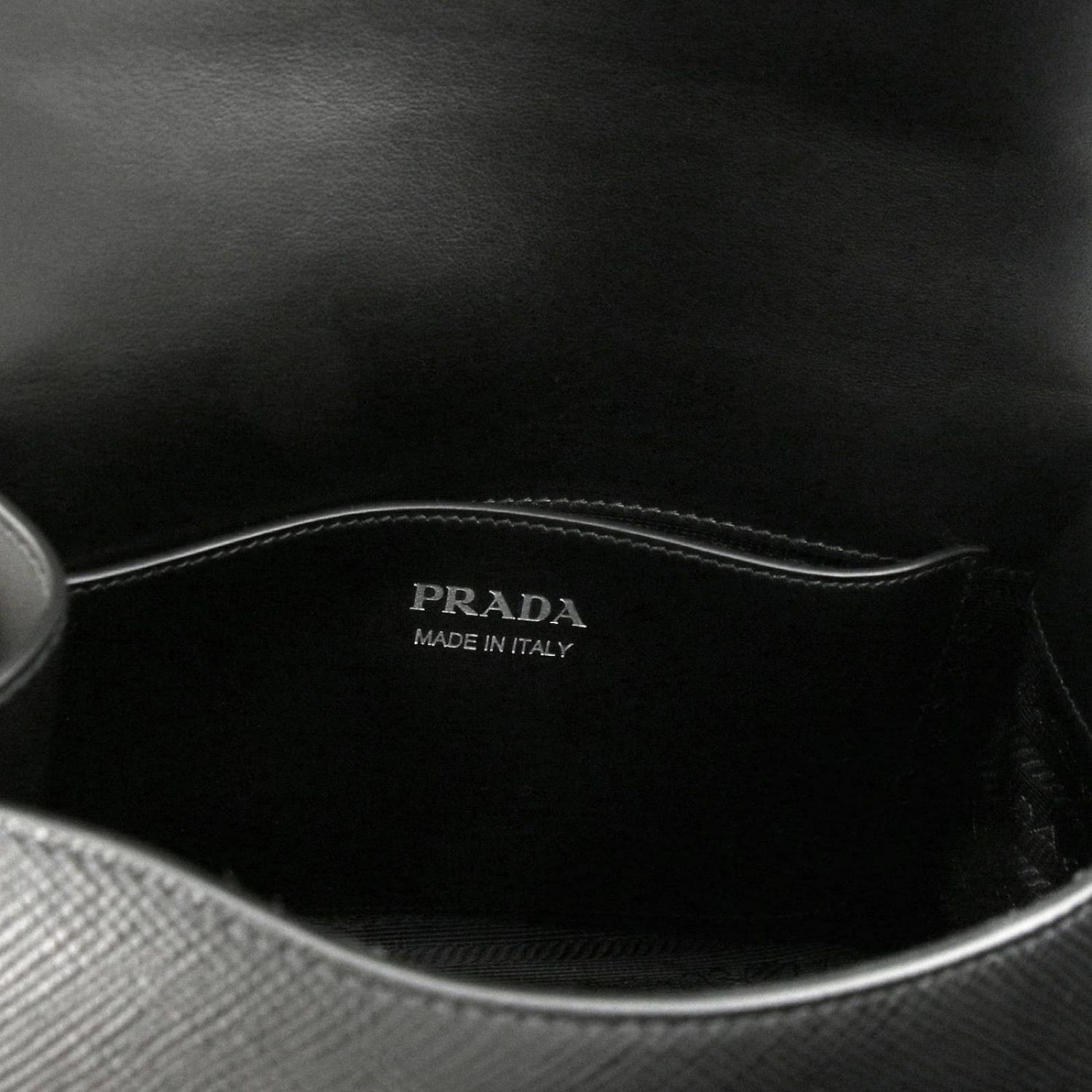 prada small monochrome leather crossbody bag