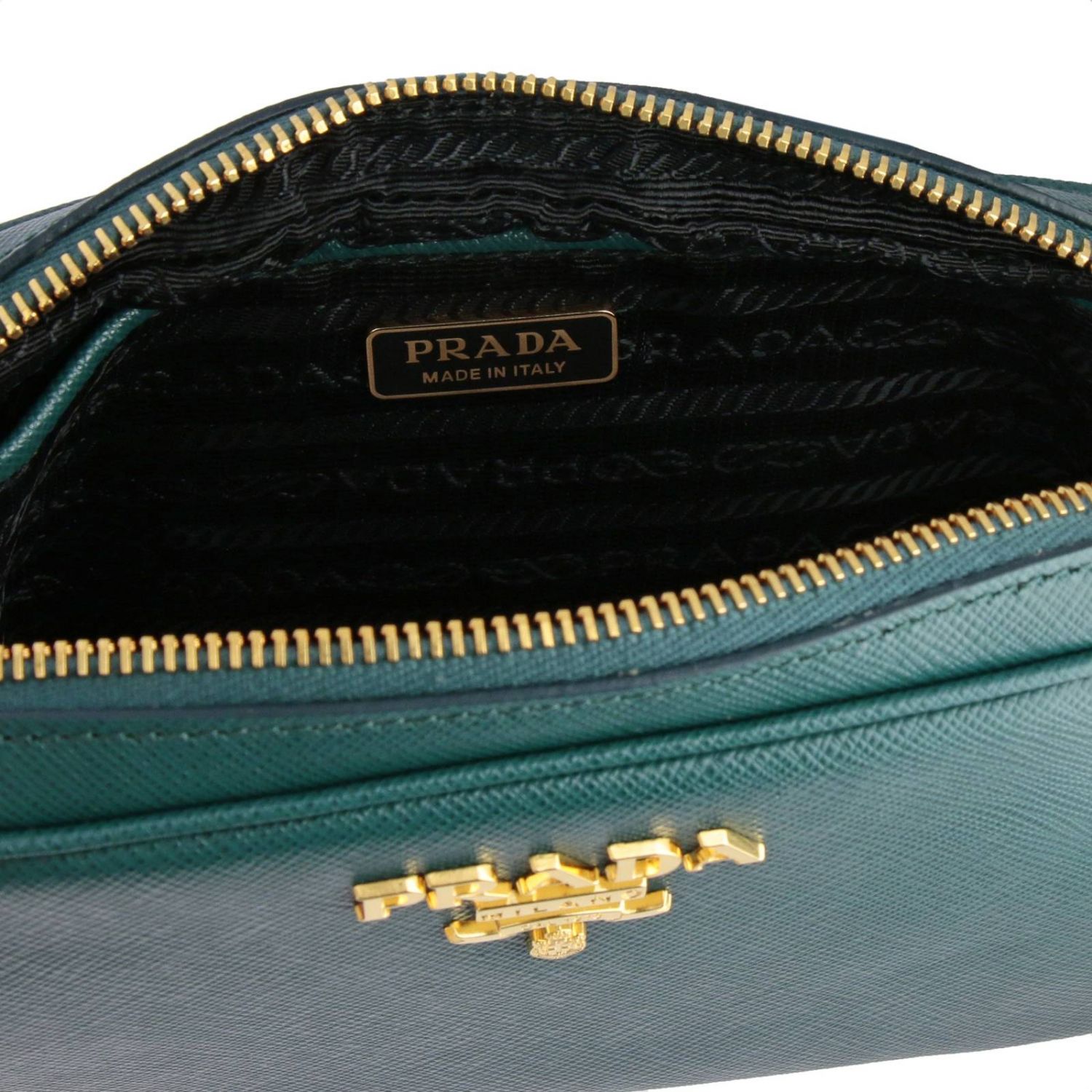 PRADA: Borsa a bandoliera in pelle saffiano luxury con tracolla amovibile -  Ottanio | Borsa Mini Prada 1BH036OOO NZV GIGLIO.COM