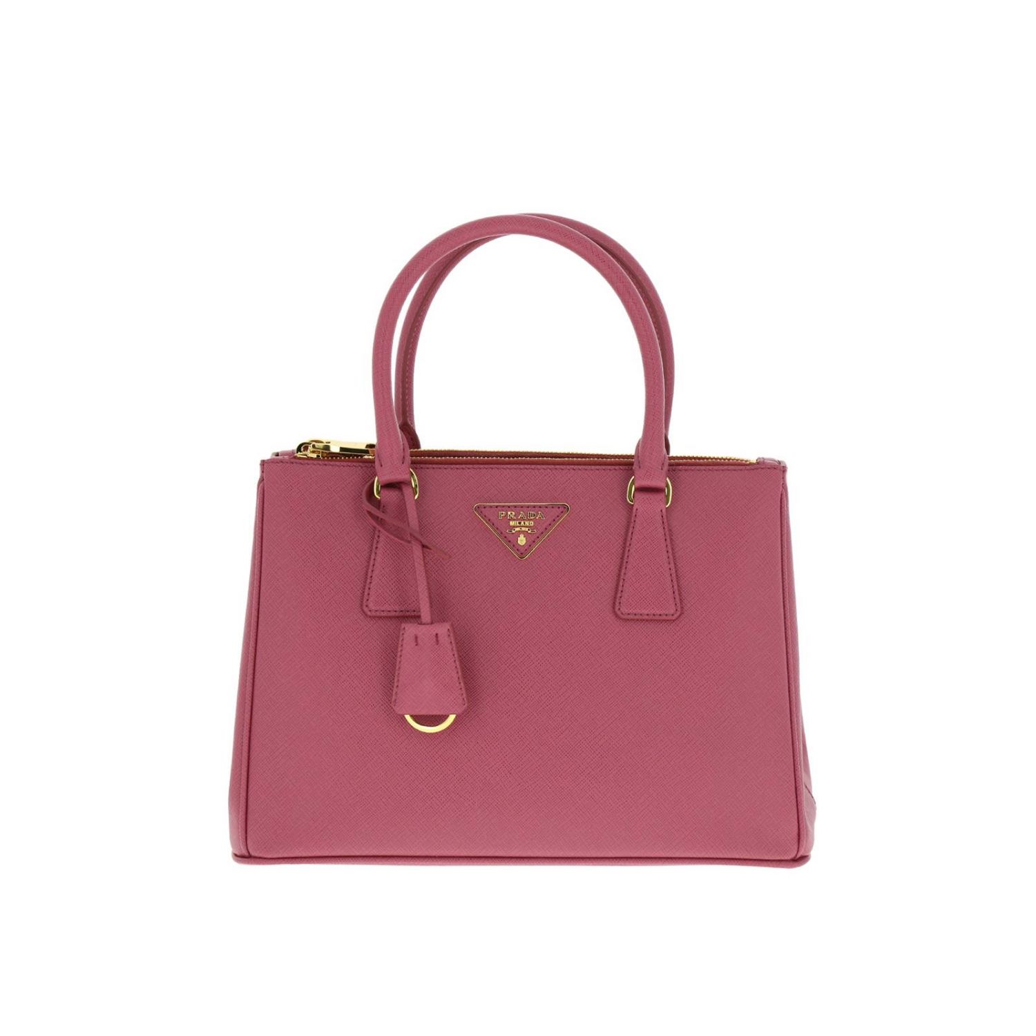 PRADA: Pada Galleria shopping bag in saffiano leather with removable ...