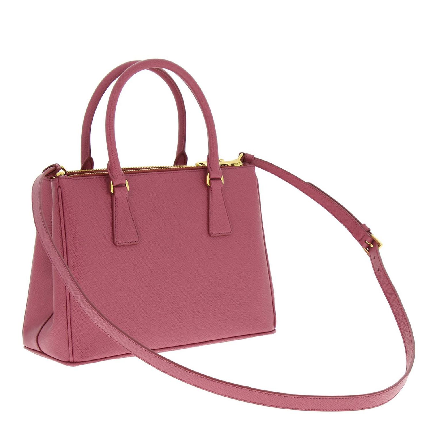 PRADA: Pada Galleria shopping bag in saffiano leather with removable ...