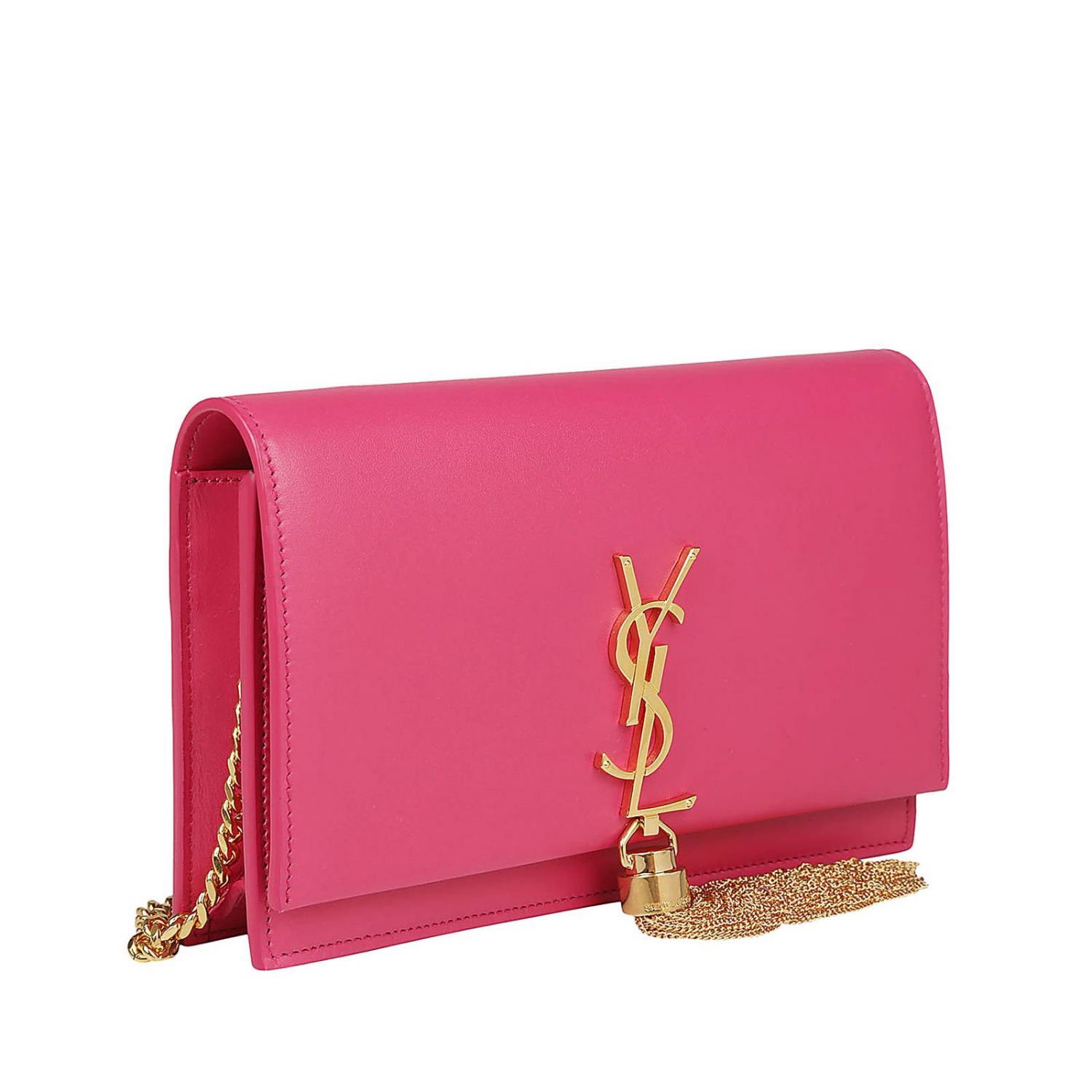 SAINT LAURENT: Borsa Kate Monogram YSL chain wallet in vera pelle - Fuxia |  Borsa Mini Saint Laurent 452159 C150J GIGLIO.COM