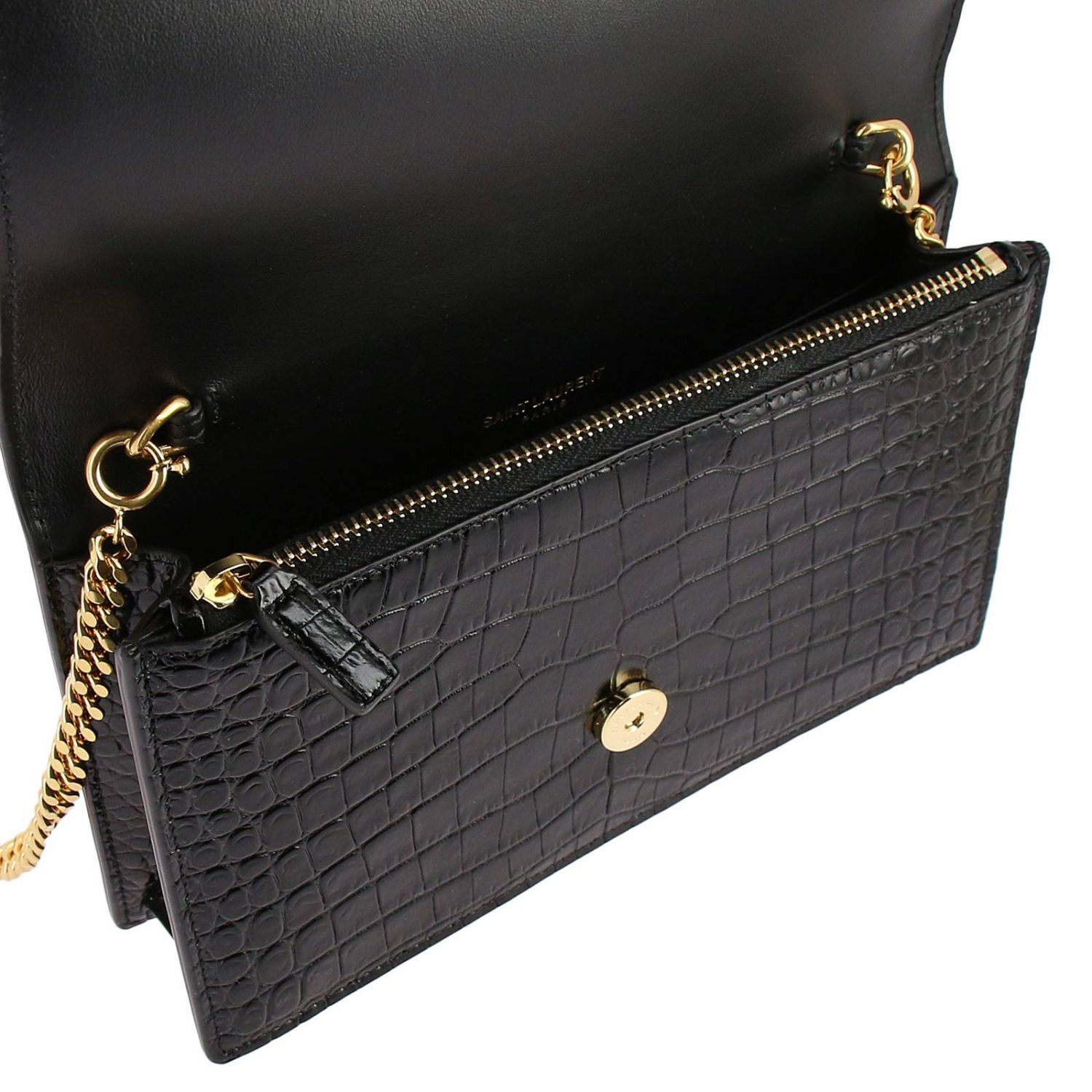 SAINT LAURENT Borsa Kate Monogram YSL chain wallet in vera pelle