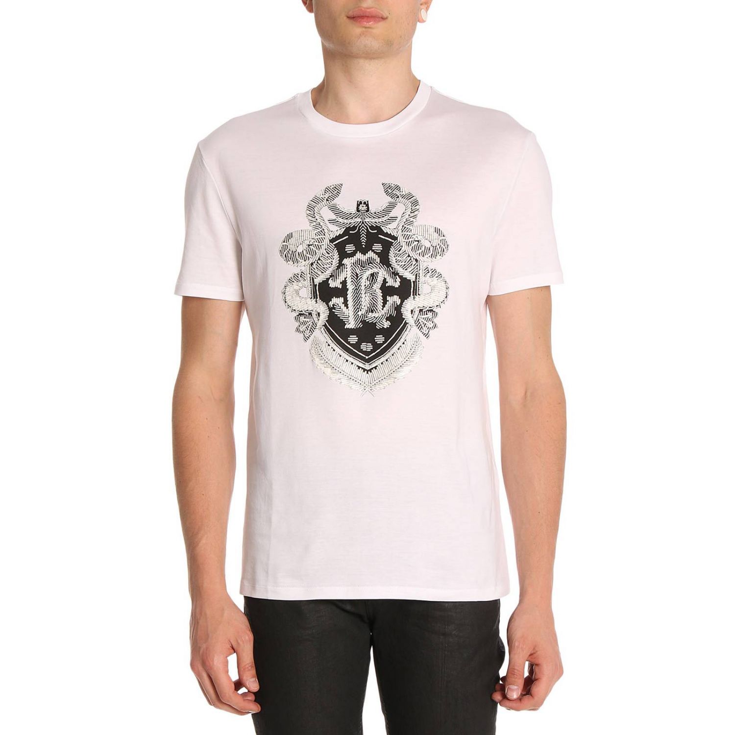 Roberto Cavalli Outlet: T-shirt men - White | T-Shirt Roberto Cavalli ...