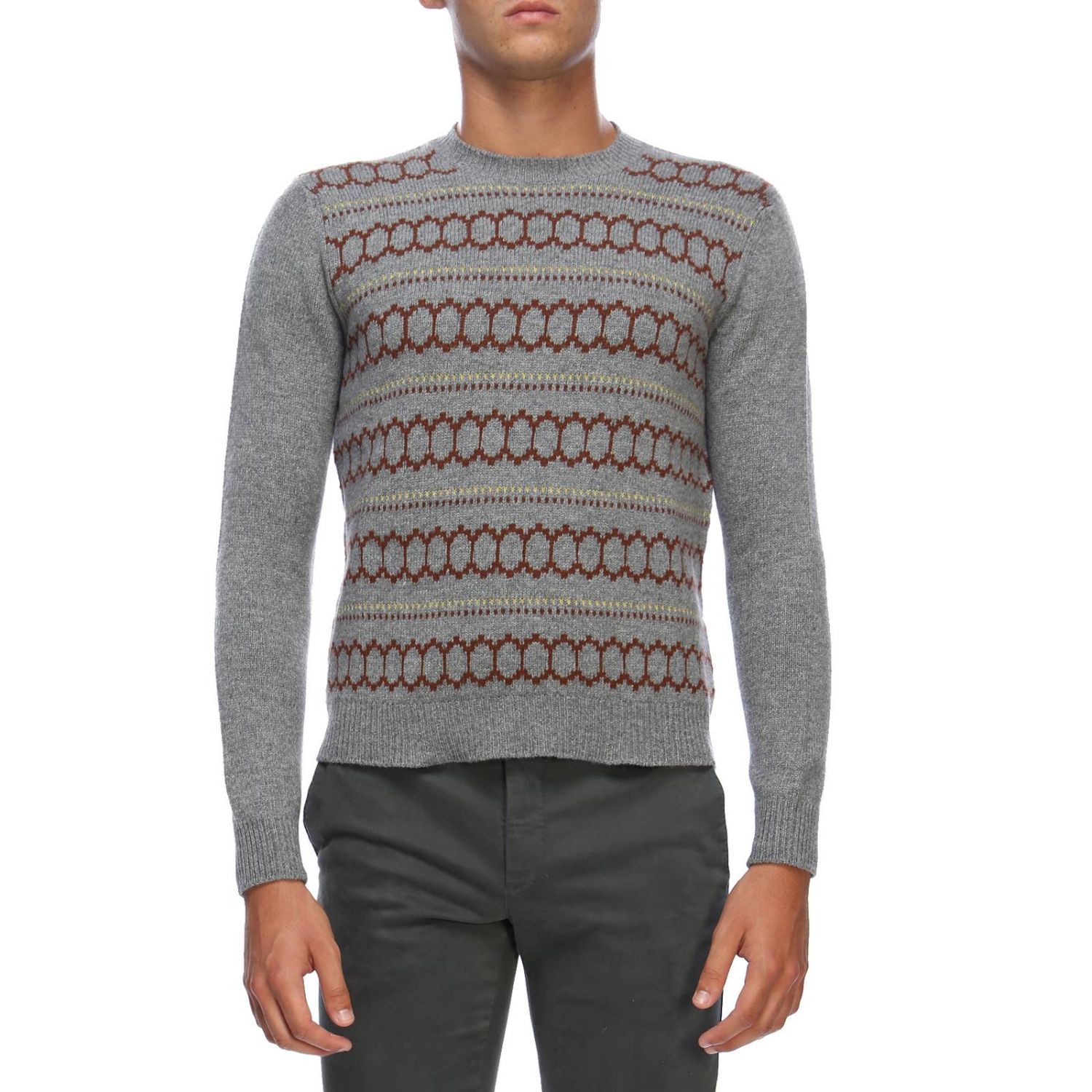PRADA: Crew-neck pullover in blend wool and fantasy cashmere | Sweater ...