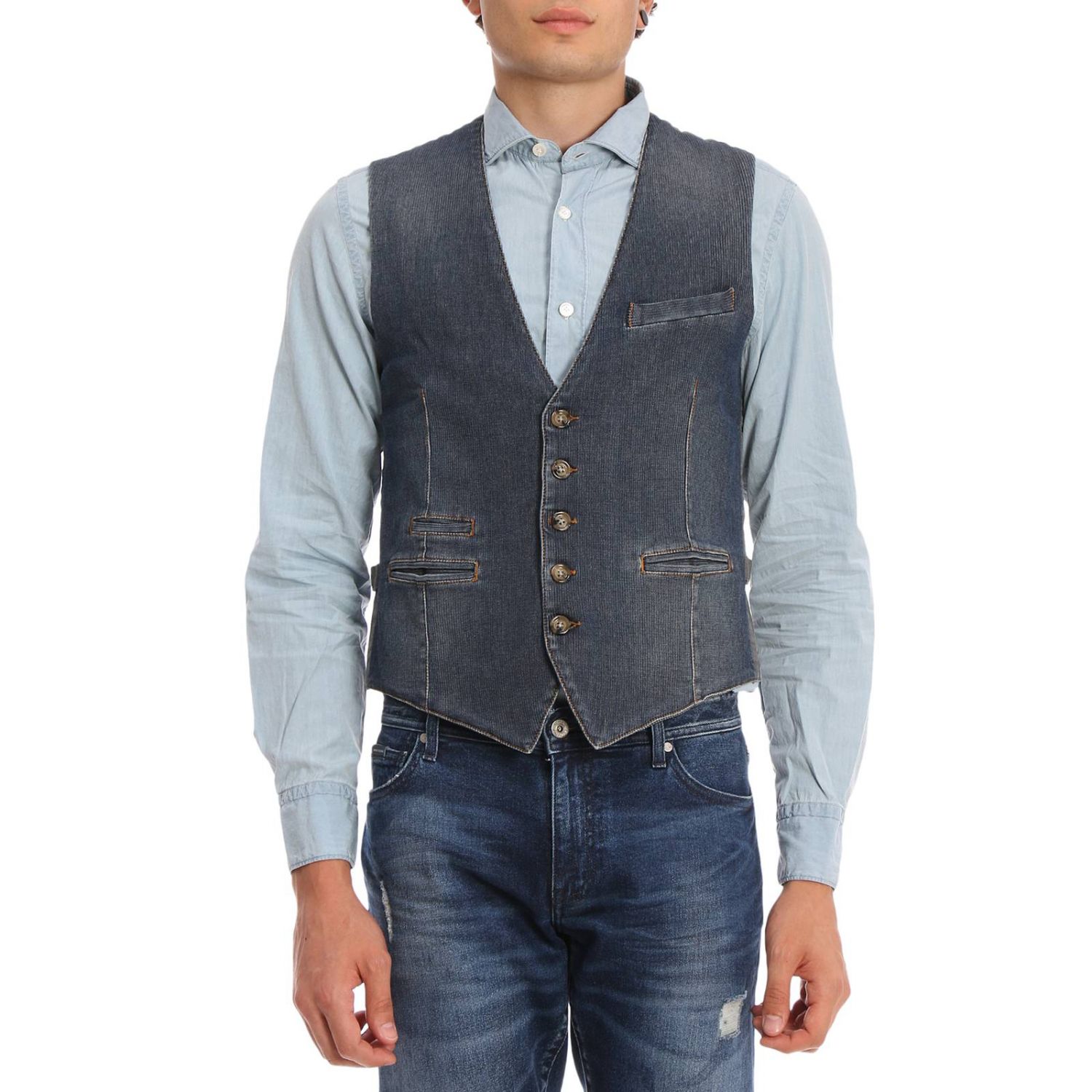 Eleventy Outlet Suit vest men Suit Vest Eleventy Men Denim Suit