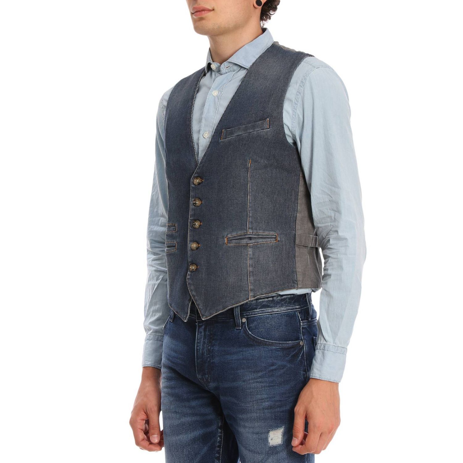 denim suit vest