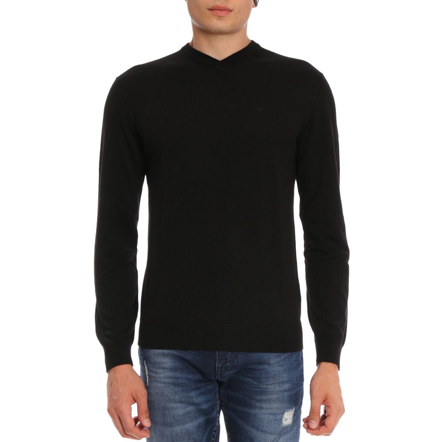 Emporio Armani Outlet: Sweater men | Sweater Emporio Armani Men Black ...