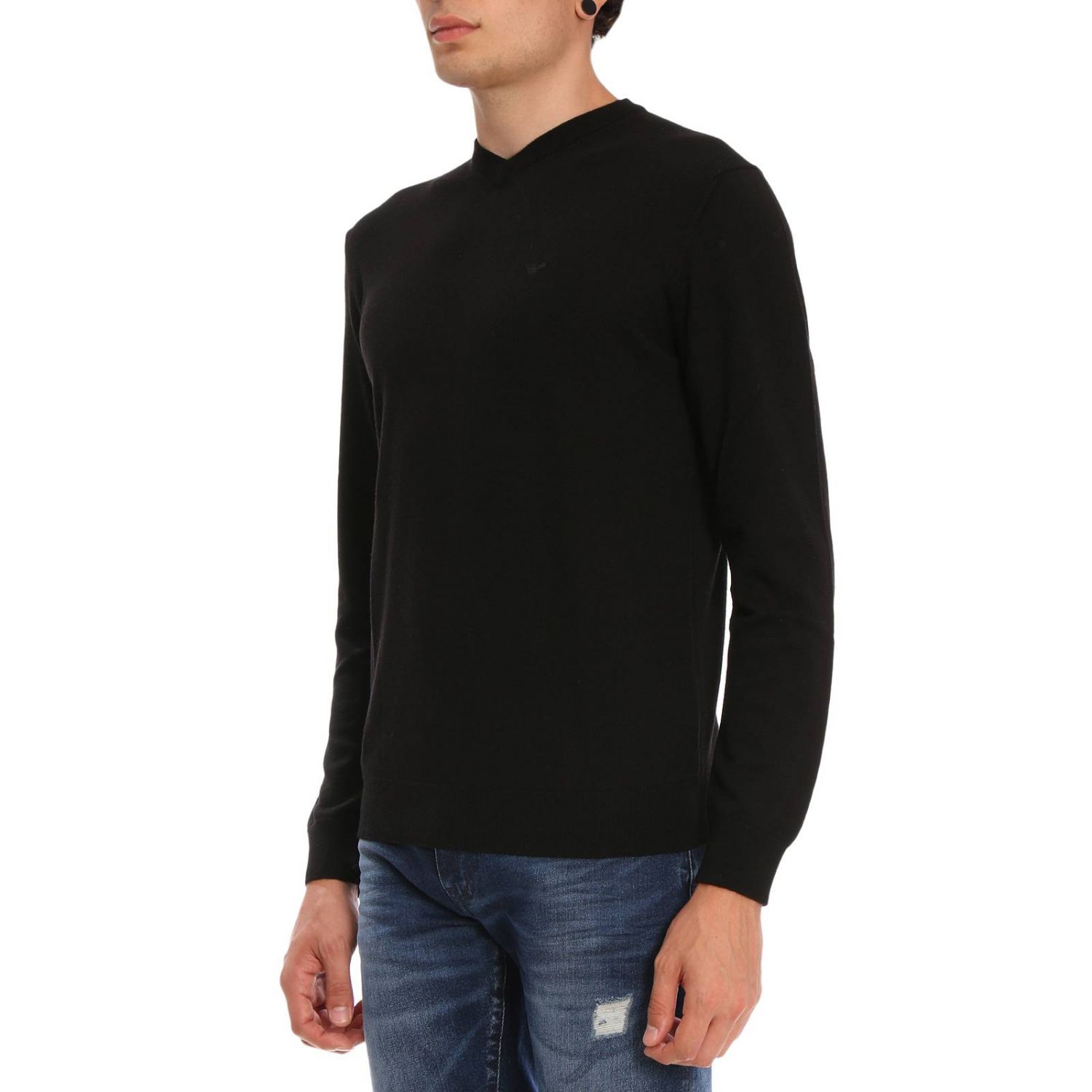 Emporio Armani Outlet: Sweater men | Sweater Emporio Armani Men Black ...