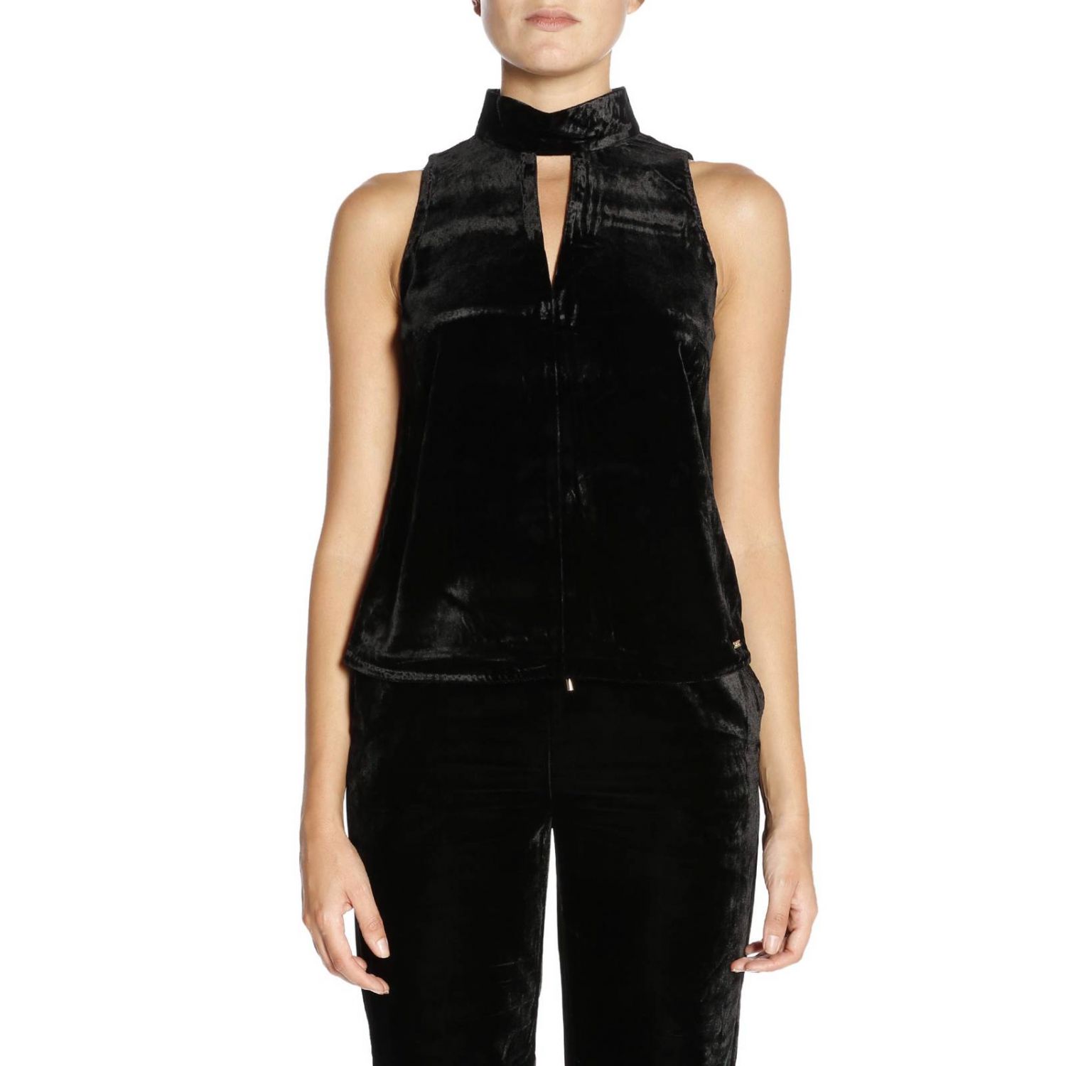 TOP LUREX COLLO ALTO SENZA MANICHE - WW1551 - whitewise.it