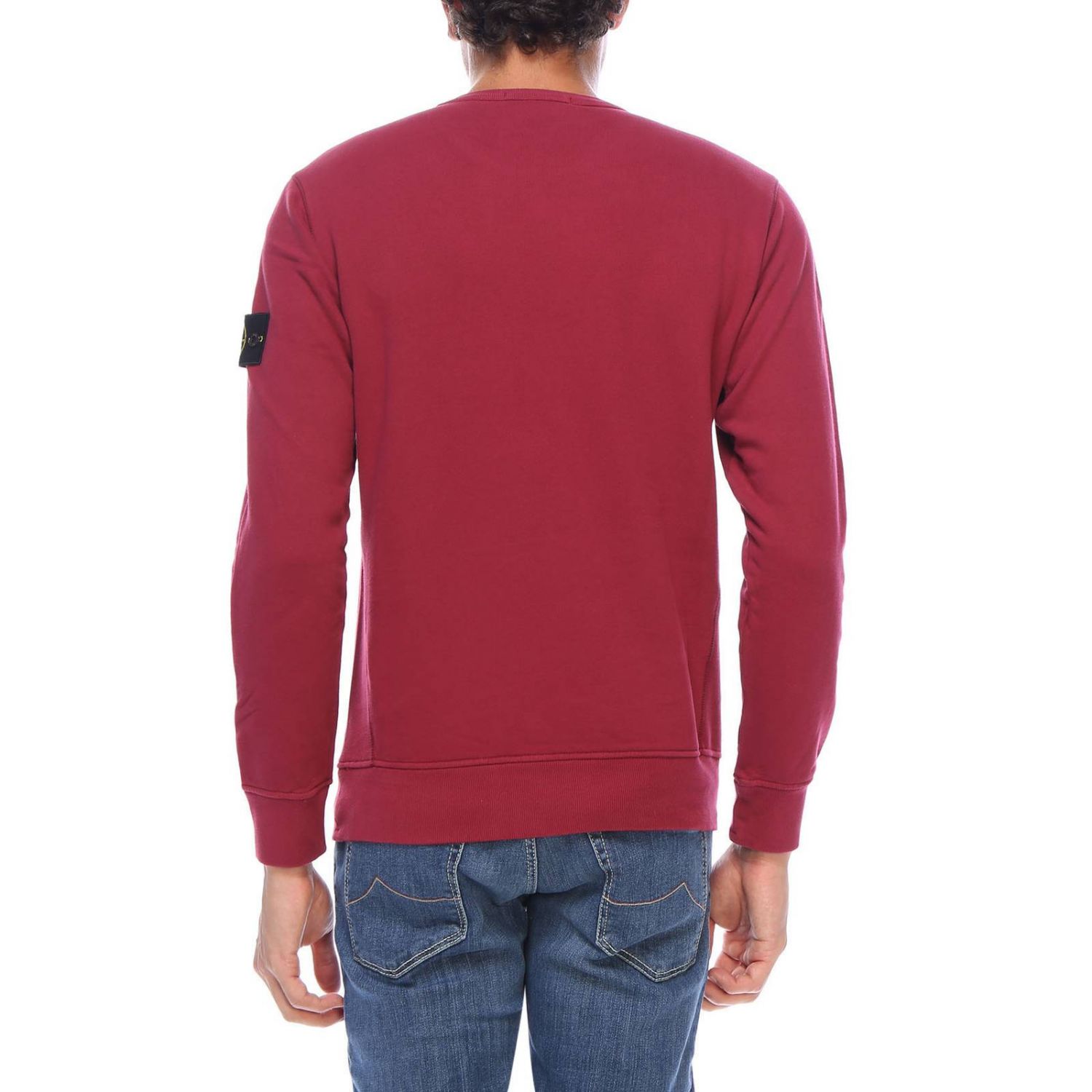 STONE ISLAND: Felpa a girocollo in puro cotone - Bordeaux | Felpa Stone  Island 62720 GIGLIO.COM