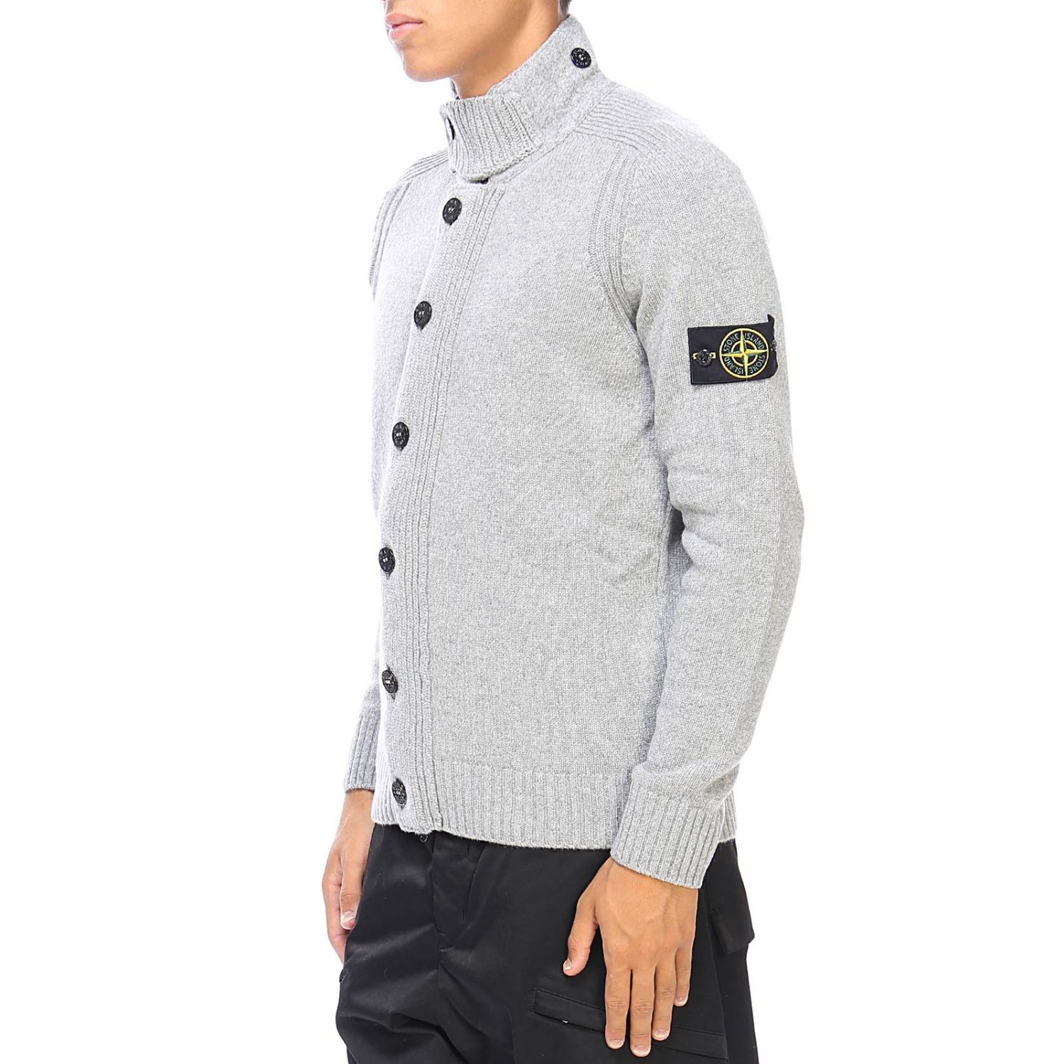 stone island cardigan grey