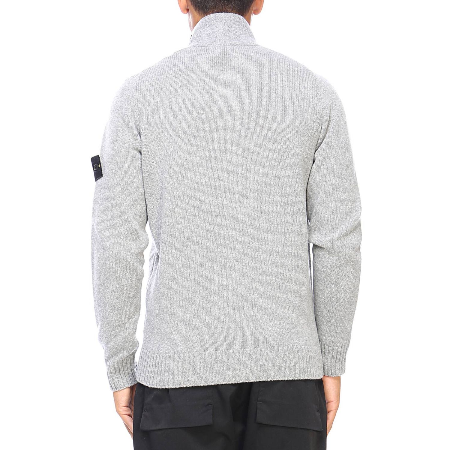 stone island cardigan grey