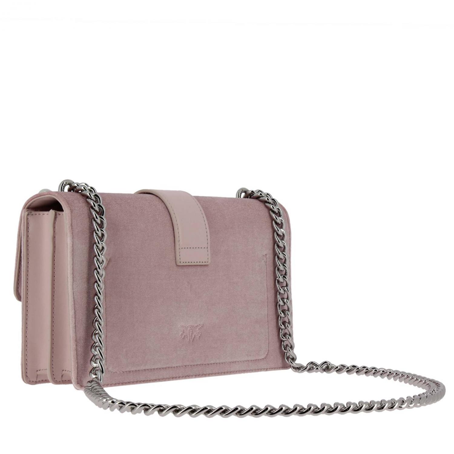 pink bag silver chain