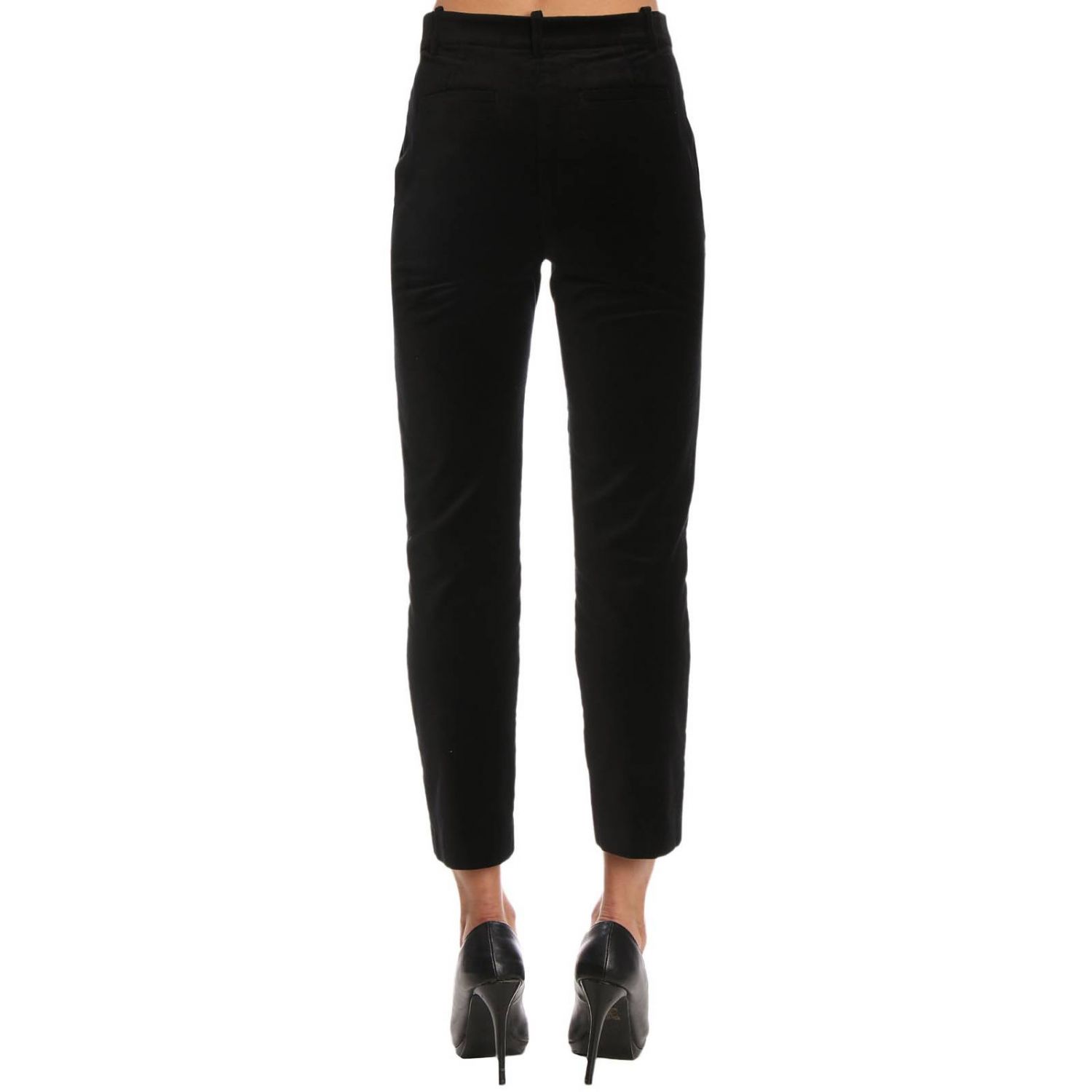 Pinko Outlet: Pantalone Bello 57 in velluto liscio - Nero | Pantalone Pinko  1G13QD-7082 BELLO 57 GIGLIO.COM