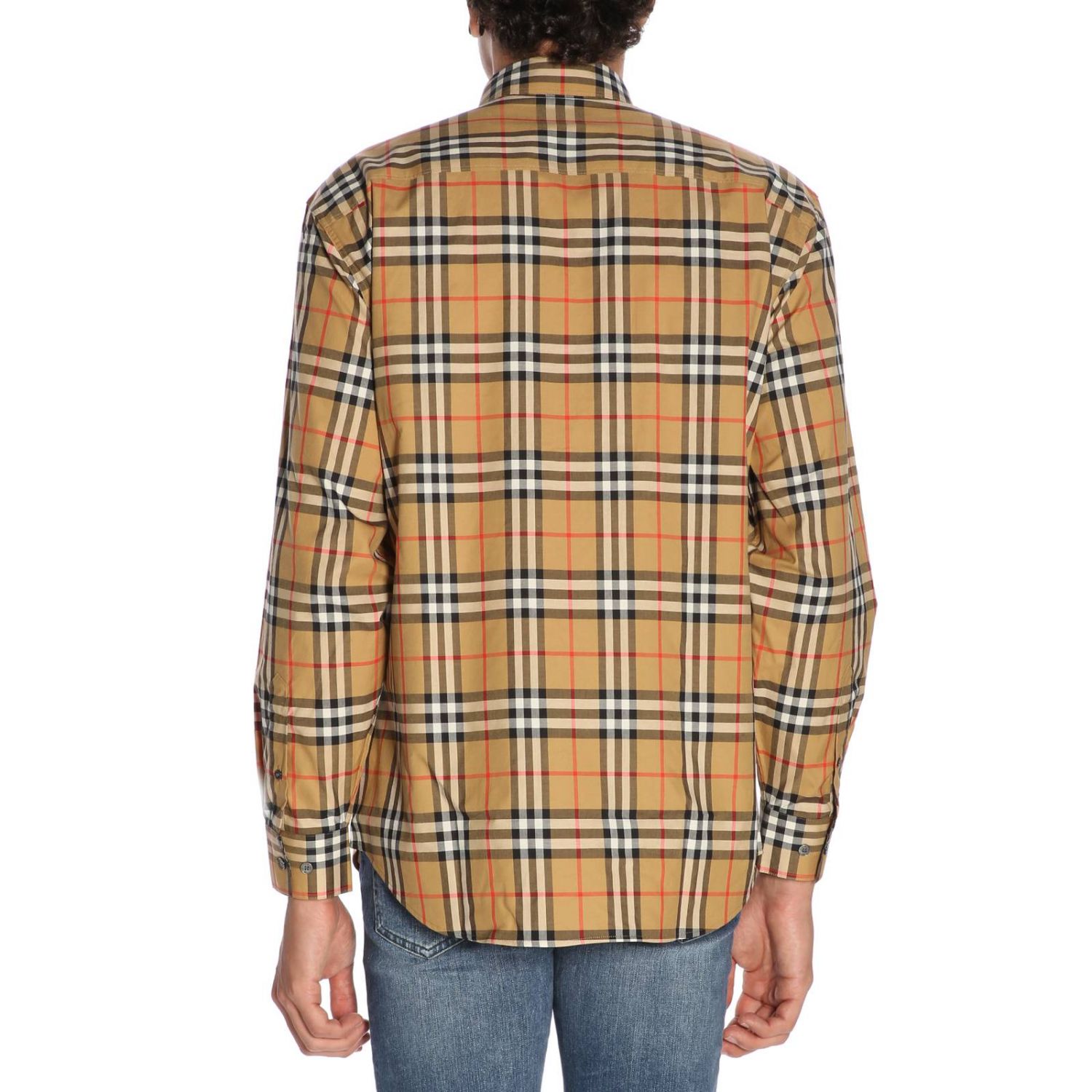 Burberry Outlet: Shirt men | Shirt Burberry Men Beige | Shirt Burberry ...
