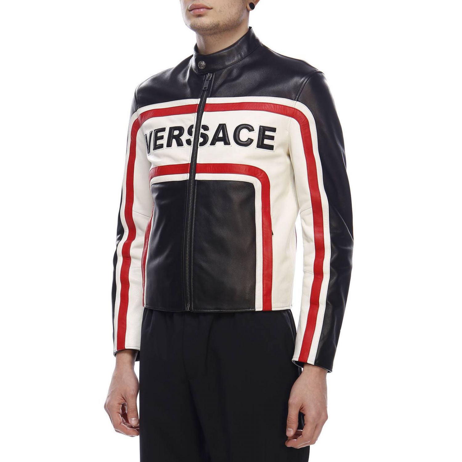 versace jacket red and black