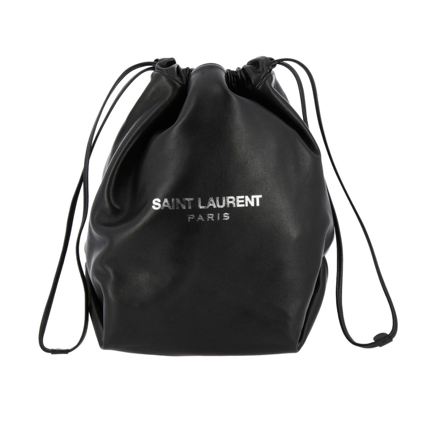 SAINT LAURENT PARIS Teddy Tote Bag Black 551595 Leather \u0026
