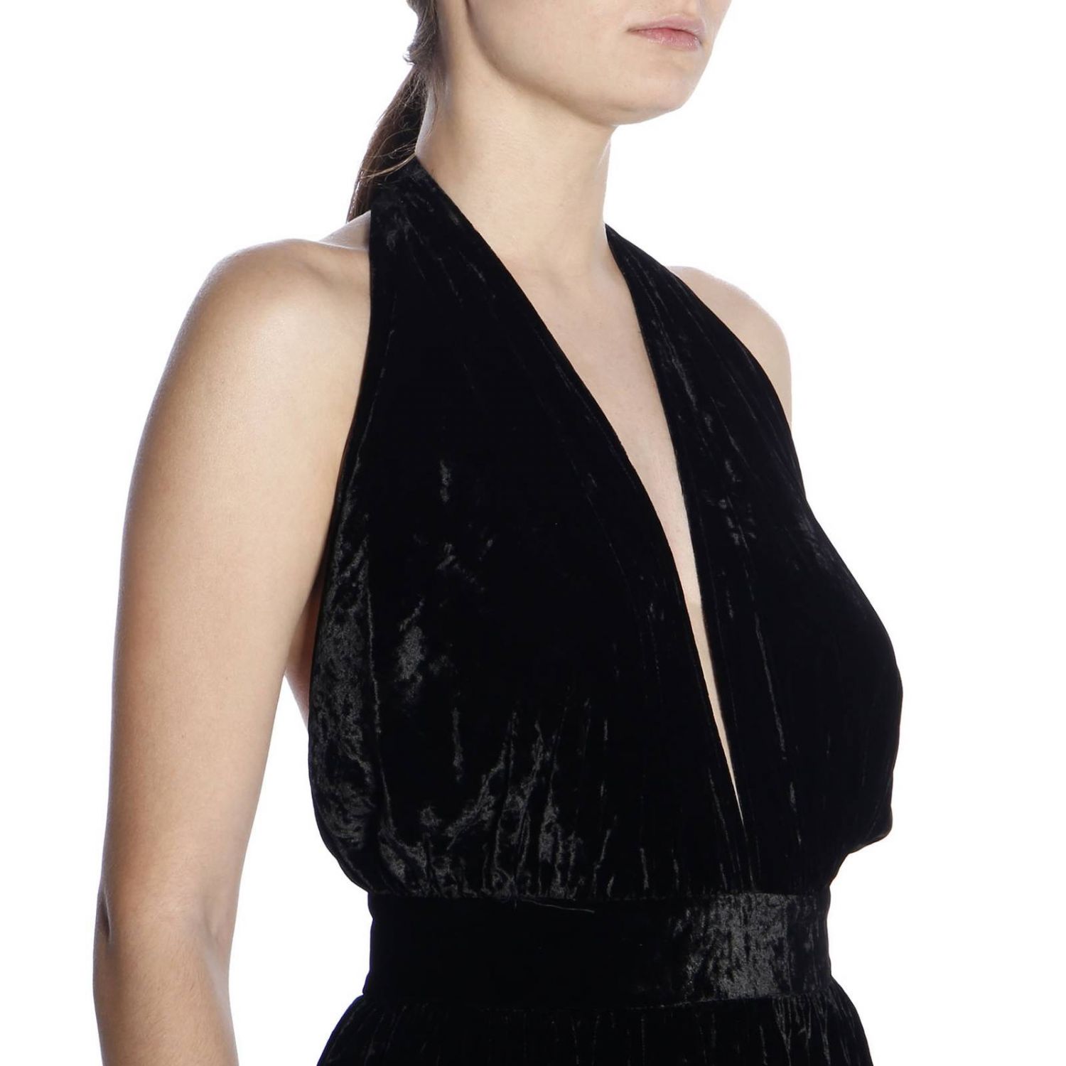 Ultrachic Outlet: Abito lungo in velluto con scollo americano - Nero | Abito  Ultrachic TO193 V2 GIGLIO.COM