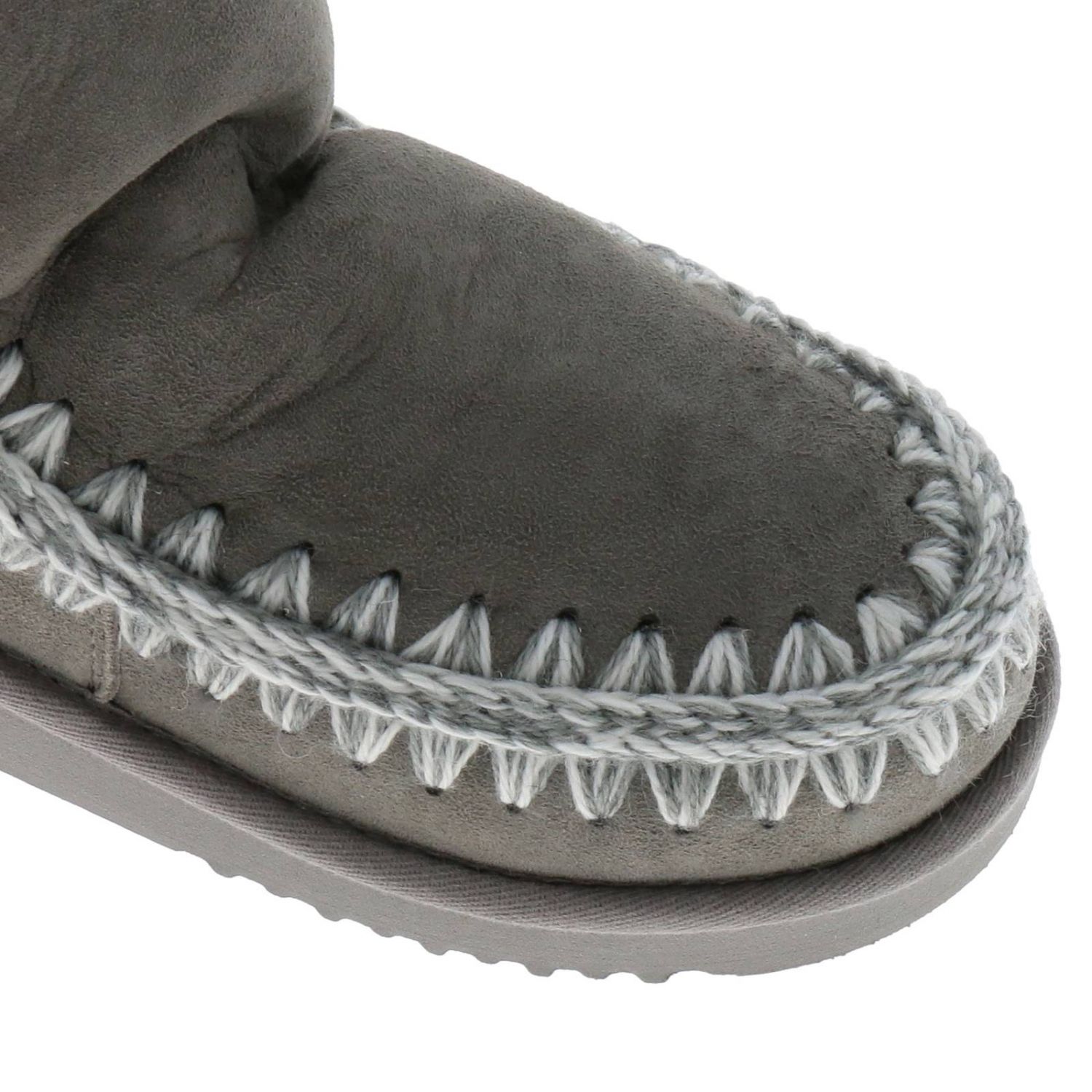 Mou Outlet: Stivaletto Eskimo 18 basso in pelle scamosciata e lana con para  alta - Grigio | Stivaletti Mou ESKIMO 18 GIGLIO.COM