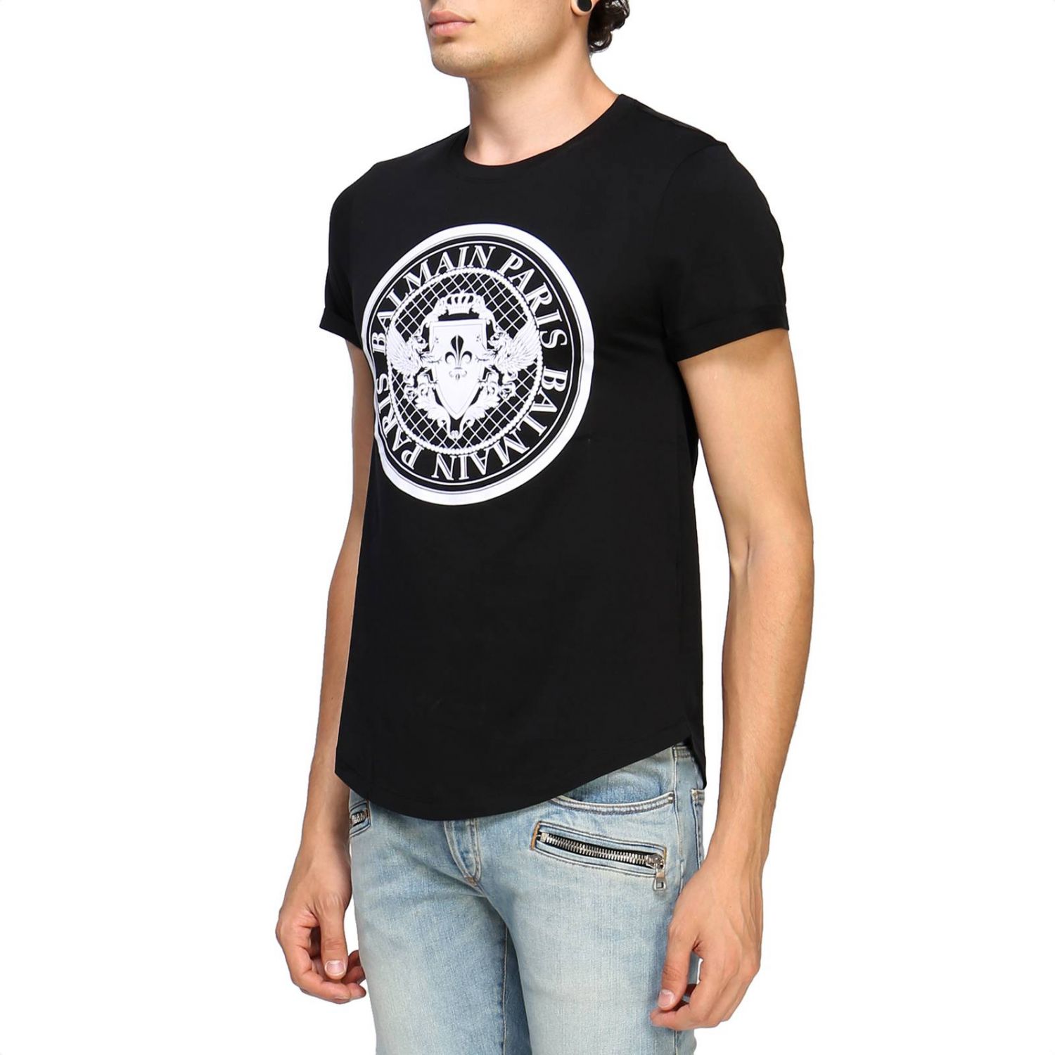 Balmain Outlet: T-shirt men - Black | T-Shirt Balmain W8H8135J159 ...