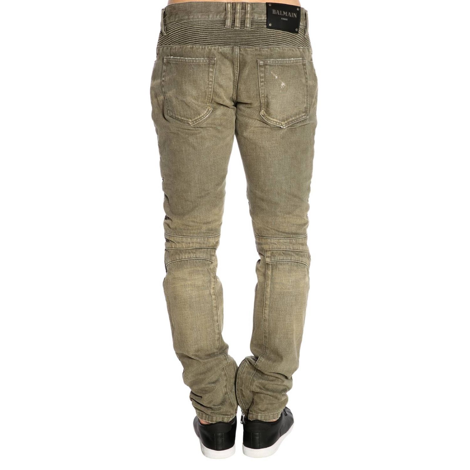 Balmain Outlet: Jeans homme | Jeans Balmain Homme Kaki | Jeans Balmain