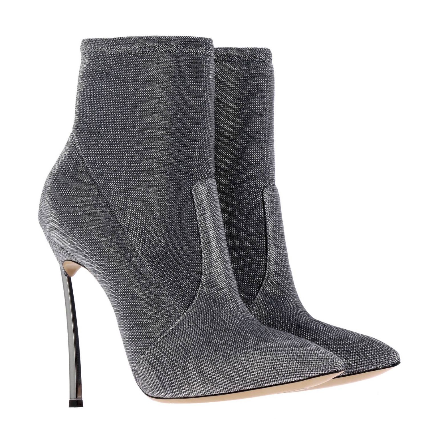 Casadei Outlet: Shoes women - Silver | Heeled Booties Casadei ...