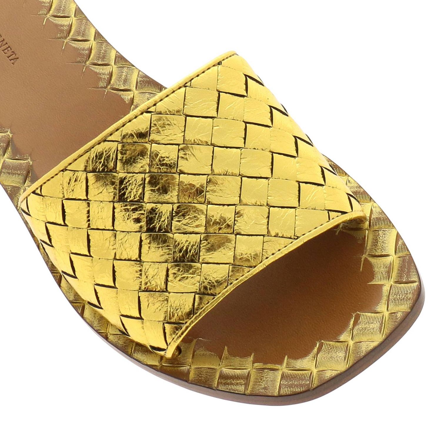 bottega veneta slippers gold