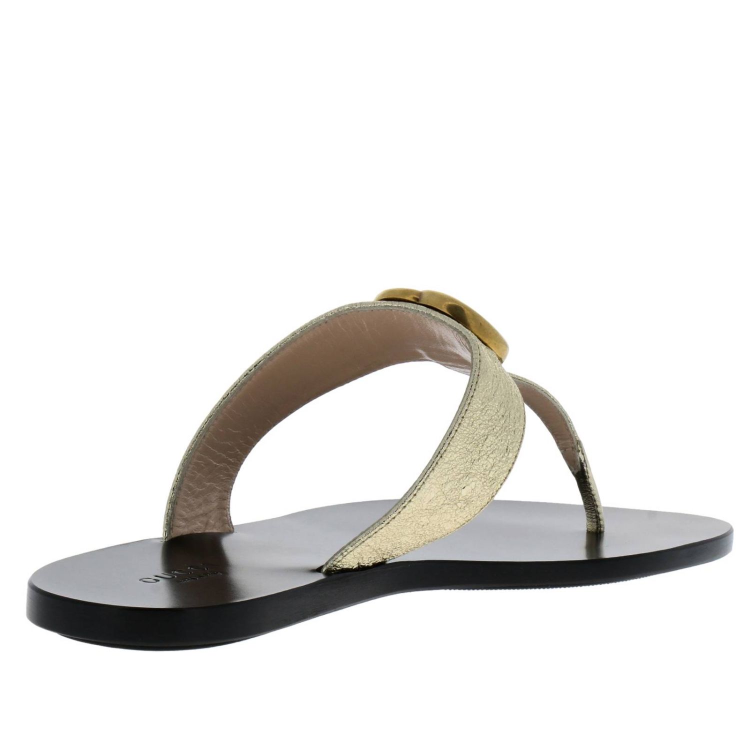 Specificitet Blind Varme GUCCI: Shoes women | Flat Sandals Gucci Women Gold | Flat Sandals Gucci  497444 0B7N0 GIGLIO.COM