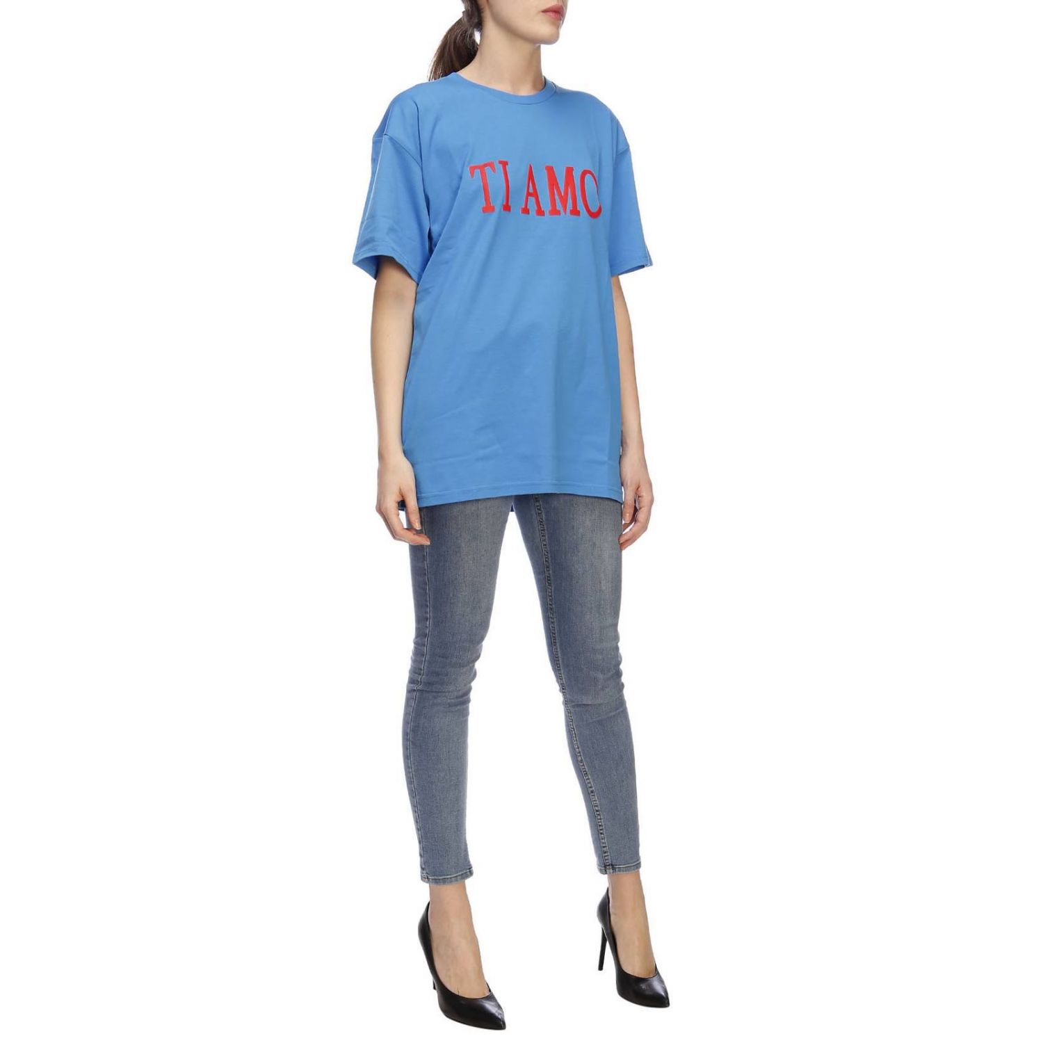 Alberta Ferretti Outlet: t-shirt for woman - Gnawed Blue | Alberta